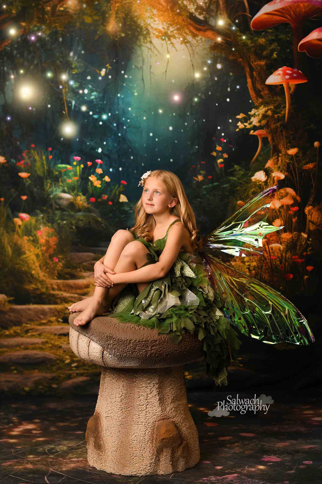 Kate Fantasy Firefly Mushroom Forest Backdrop Designed by Chain Photography - Kate Backdrop AU