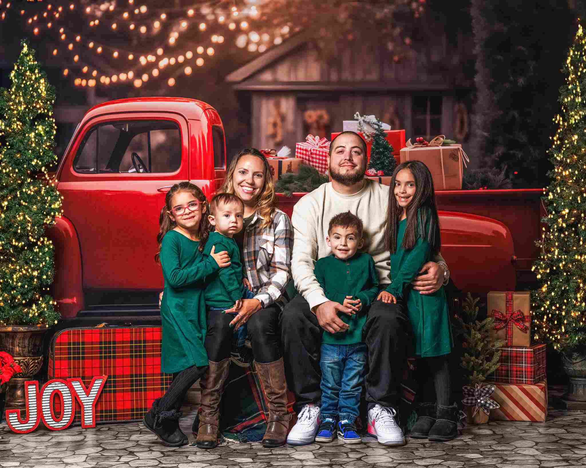 Kate Christmas Gift Red Truck Backdrop for Photography