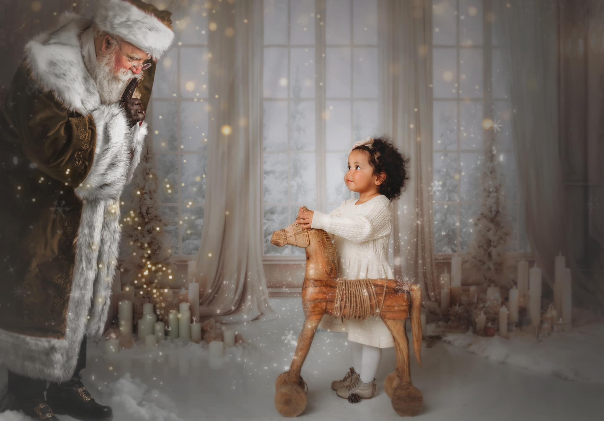 Kate Christmas White Golden Window Backdrop Designed by Chain Photography - Kate Backdrop AU