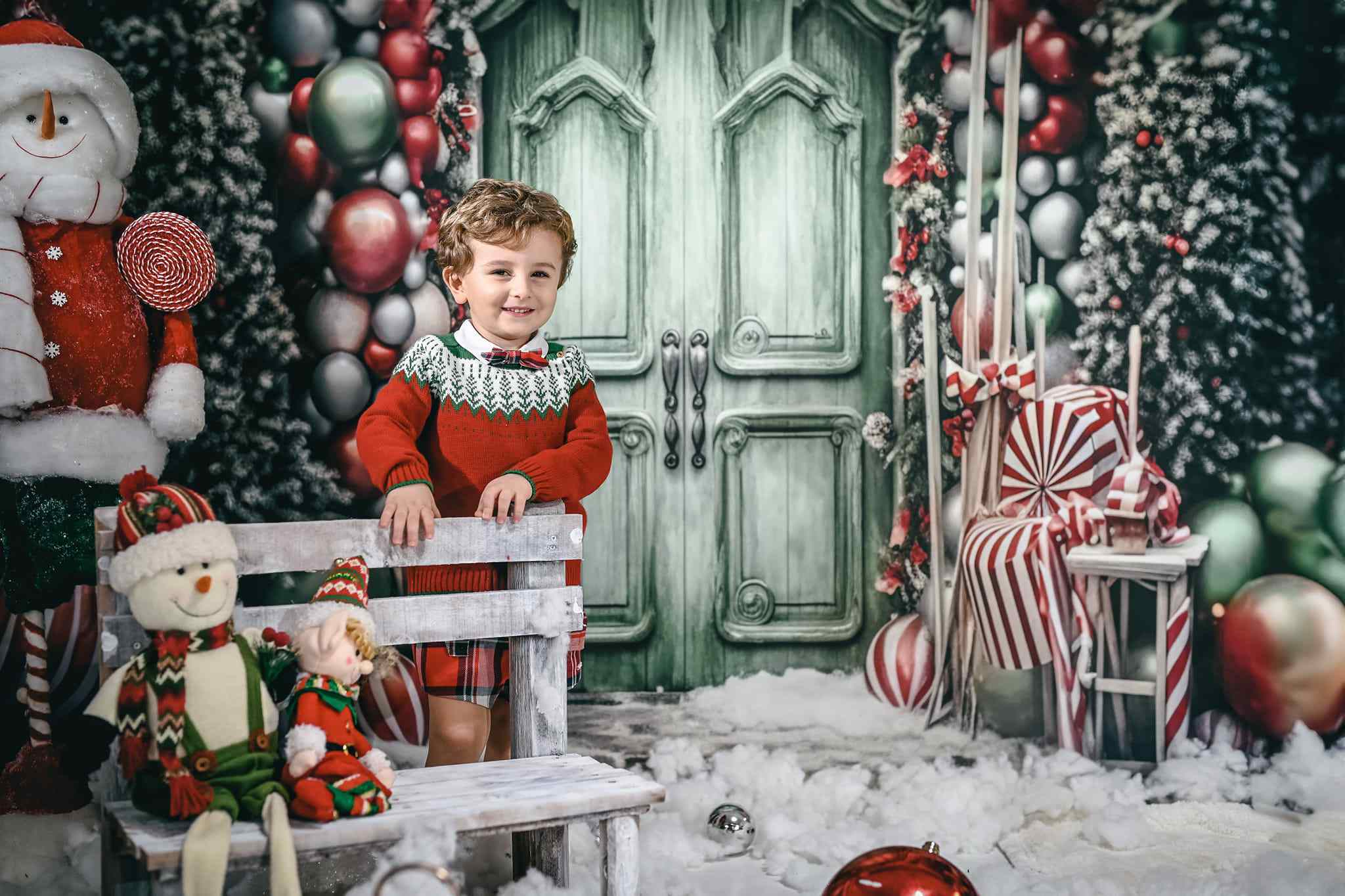 Kate Winter Christmas Tree Balloon Door Backdrop for Photography - Kate Backdrop AU