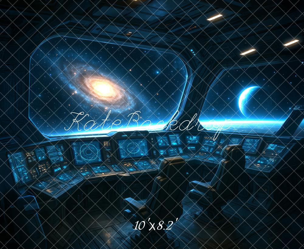 Kate Spaceship Cockpit Galaxy Backdrop Designed by Megan Leigh - Kate Backdrop AU