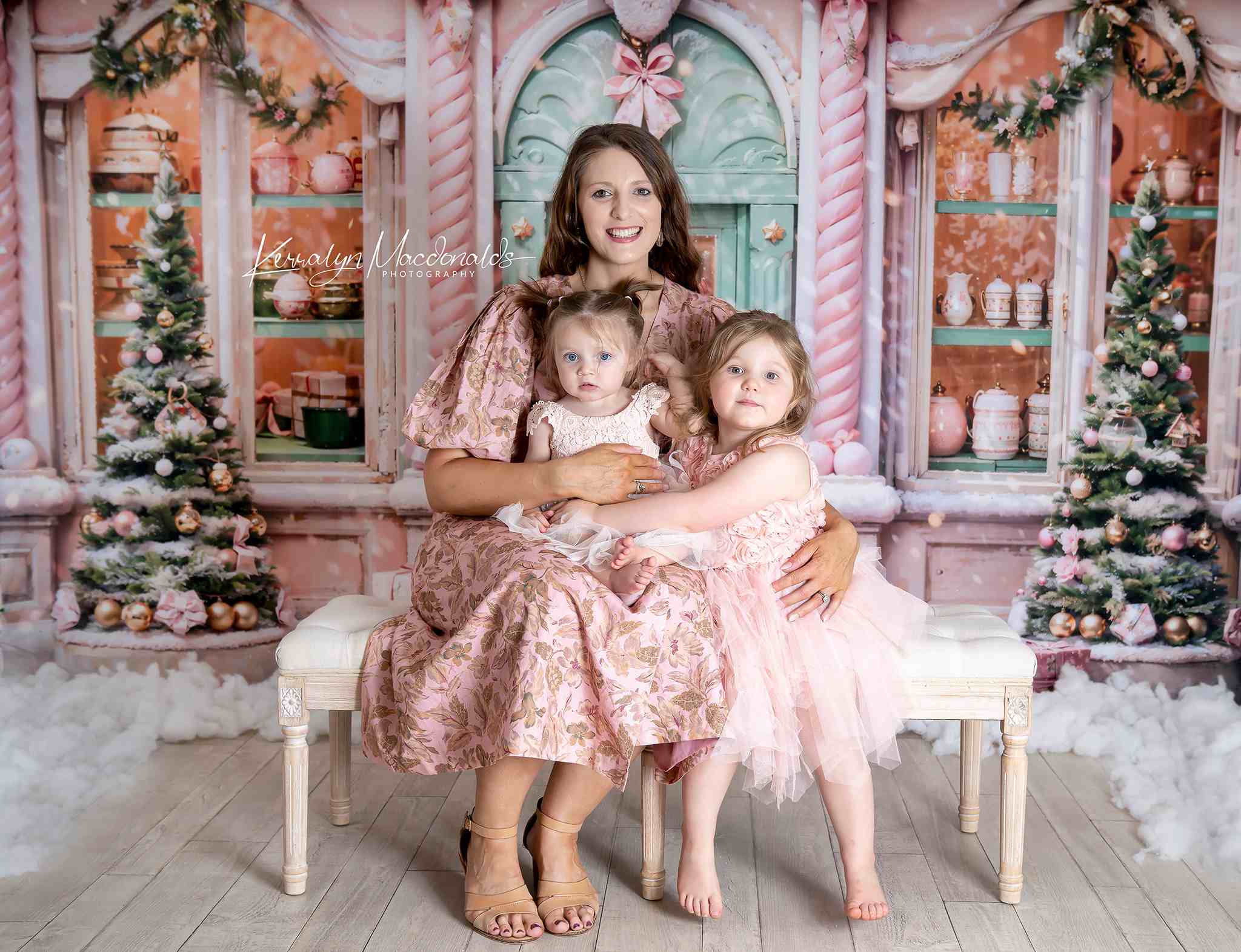 Kate Pink Snow Christmas Backdrop Designed by Chain Photography - Kate Backdrop AU