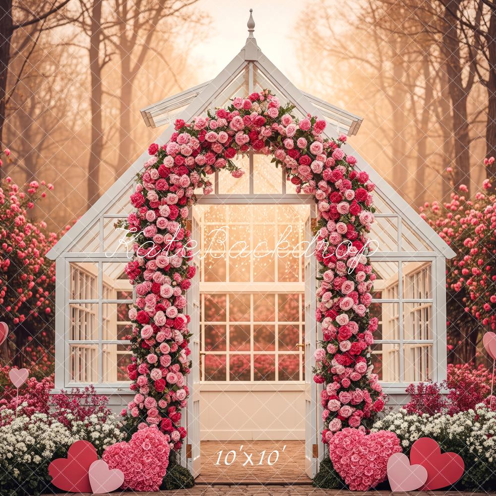 Kate Flower Arch Pink Roses Greenhouse Backdrop Designed by Patty Roberts