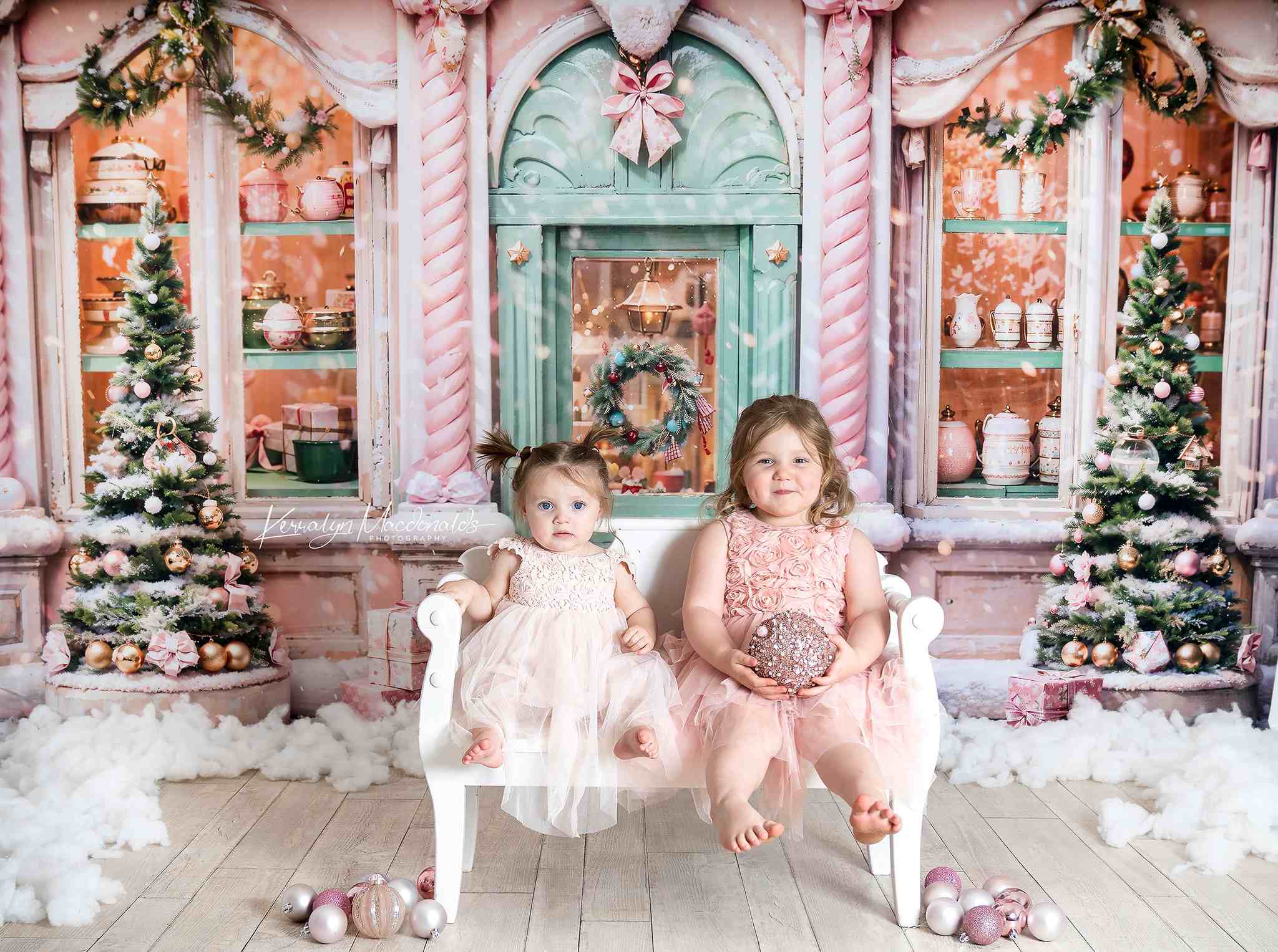Kate Pink Snow Christmas Backdrop Designed by Chain Photography - Kate Backdrop AU