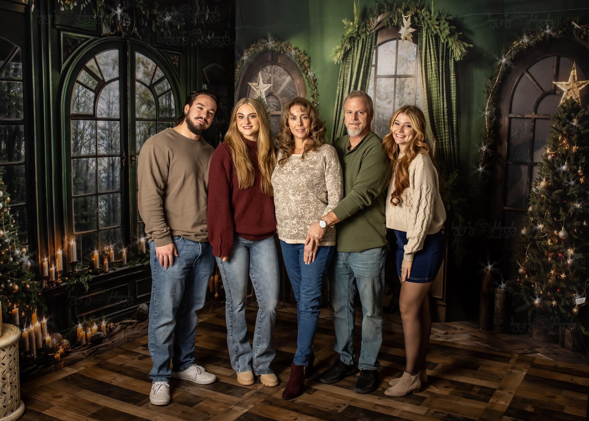 Kate Christmas Fireplace Window Green Room Set(8ftx8ft&10ftx8ft&8ftx10ft) - Kate Backdrop AU