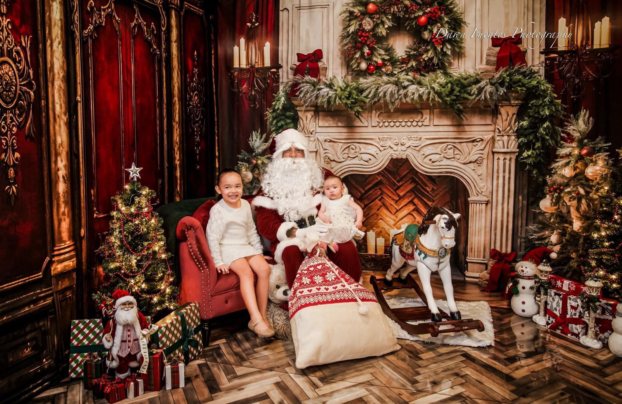 Kate Christmas Victorian Red Wall Fireplace Room Set(8ftx8ft&10ftx8ft&8ftx10ft) - Kate Backdrop AU