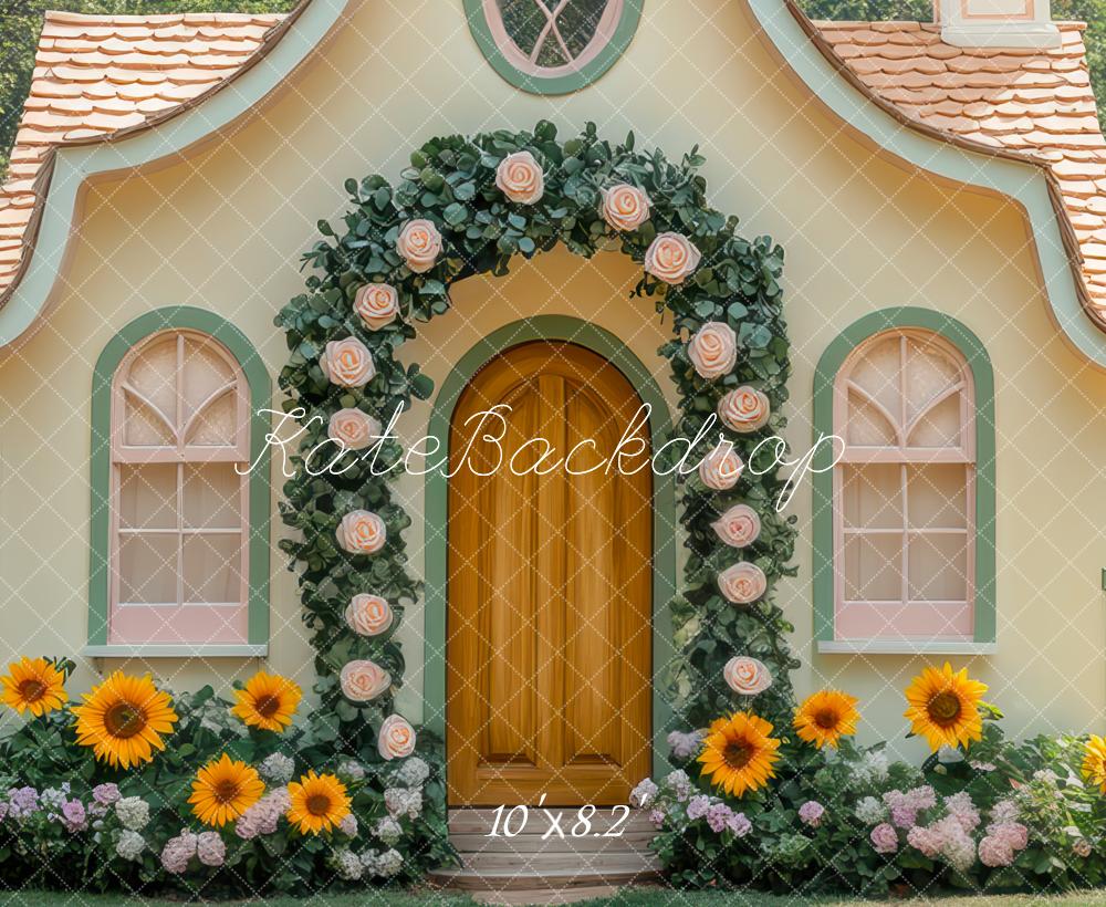 Kate Flower Arch Cottage Sunflower Garden Backdrop Designed by Mini MakeBelieve