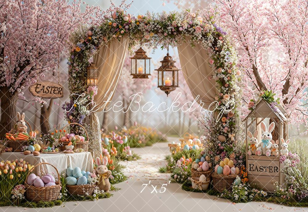 Kate Easter Bunny Flower Arch Eggs Backdrop Designed by Emetselch