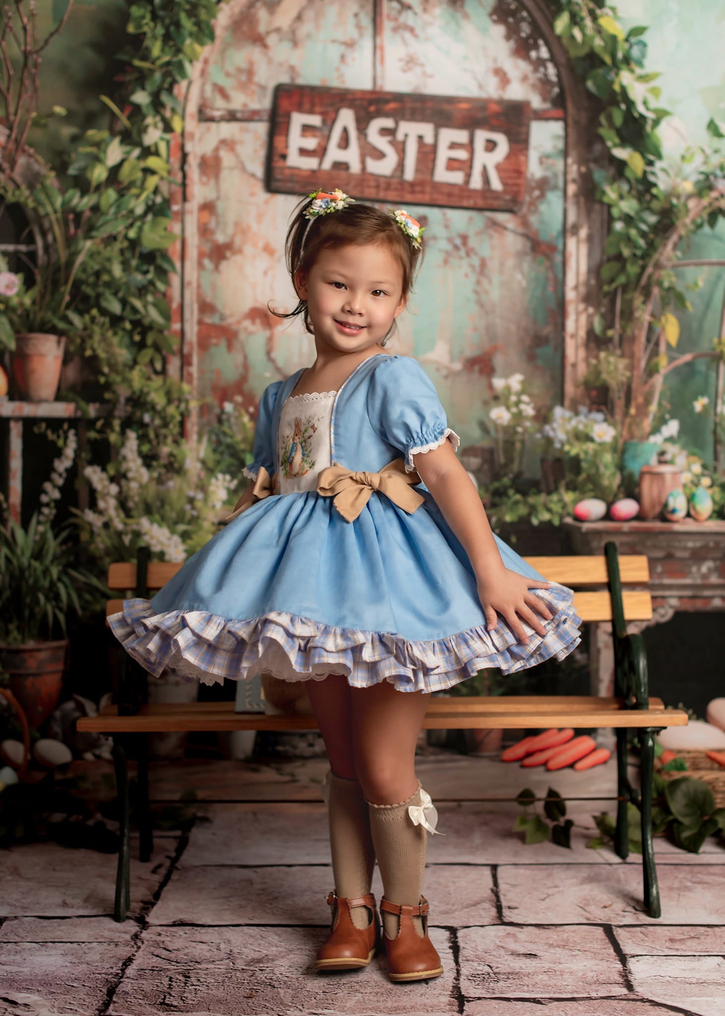 Kate Easter Green Plant Peter Rabbit Backdrop Designed by Emetselch - Kate Backdrop AU