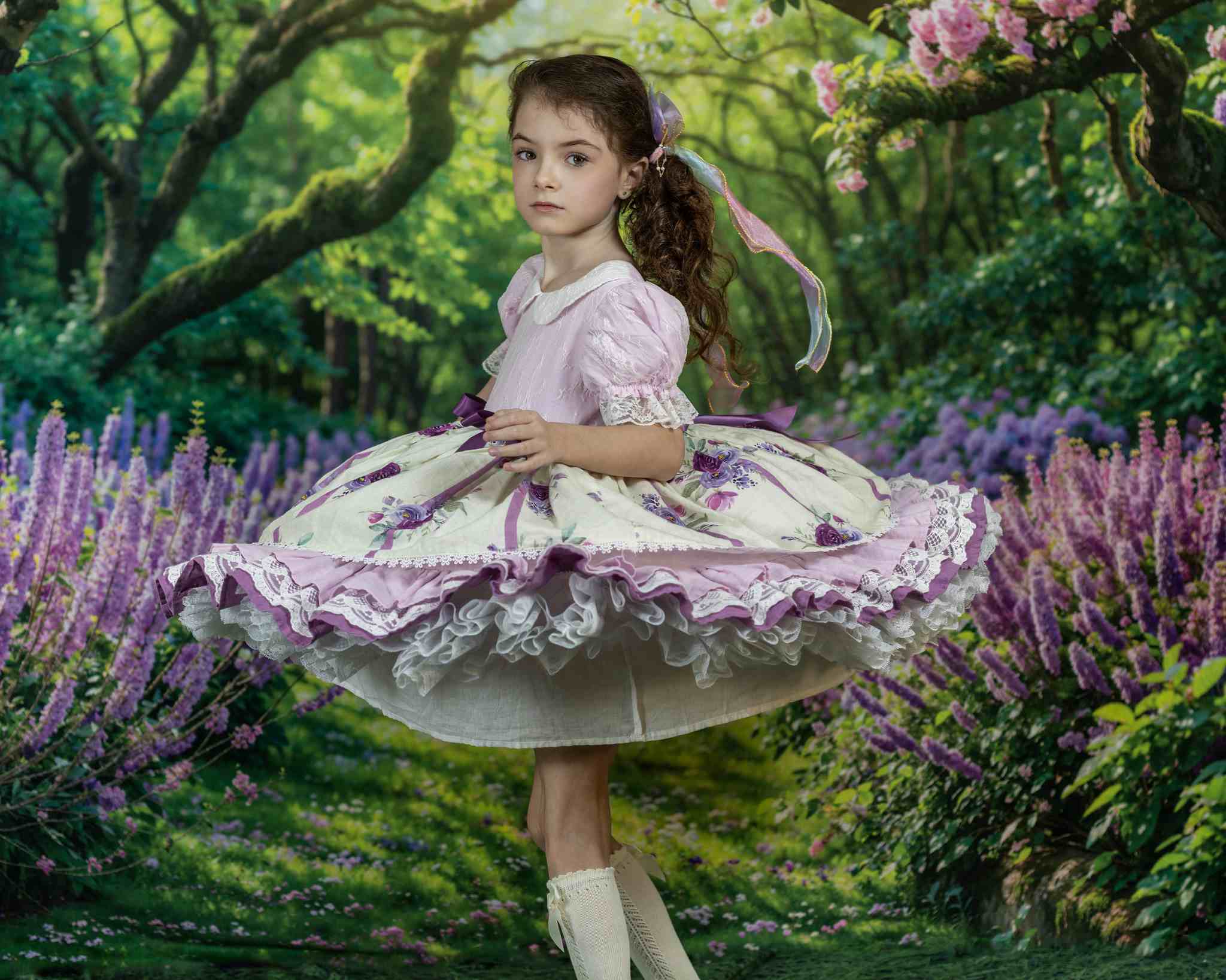 Kate Spring Wisteria Forest Path Backdrop for Photography - Kate Backdrop AU