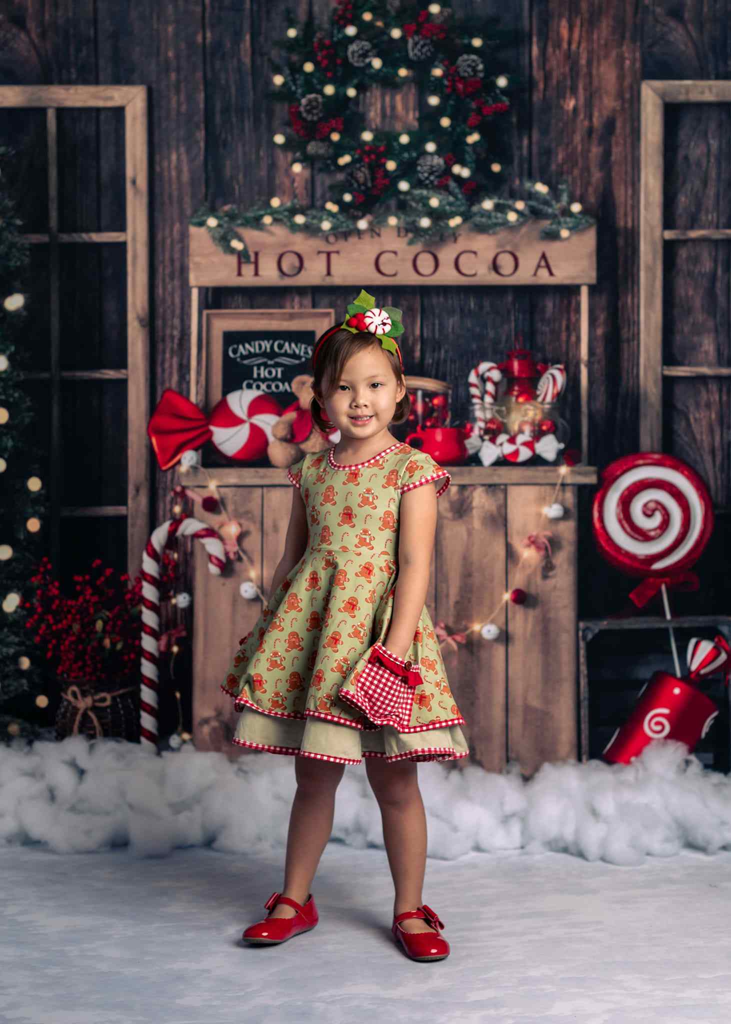 Kate Christmas Tree Backdrop Winter Hot Cocoa Designed by Emetselch - Kate Backdrop AU