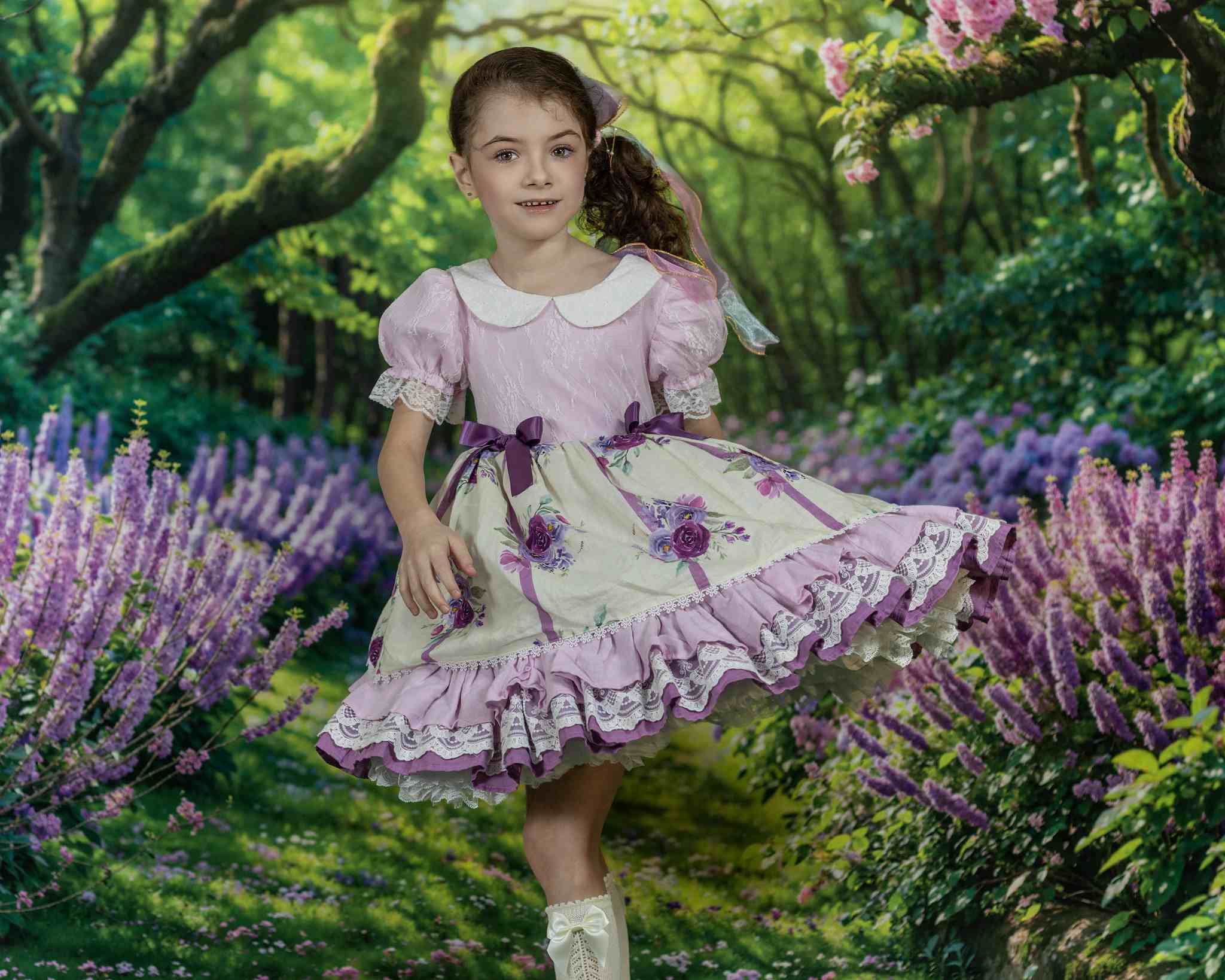 Kate Spring Wisteria Forest Path Backdrop for Photography - Kate Backdrop AU