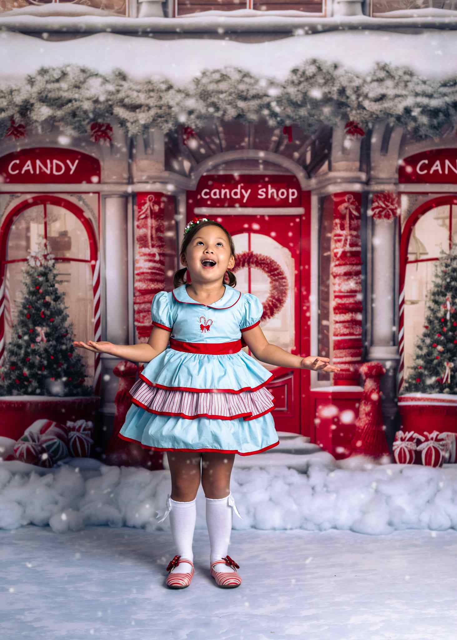 Kate Christmas Red Candy Shop Backdrop Designed by Chain Photography - Kate Backdrop AU