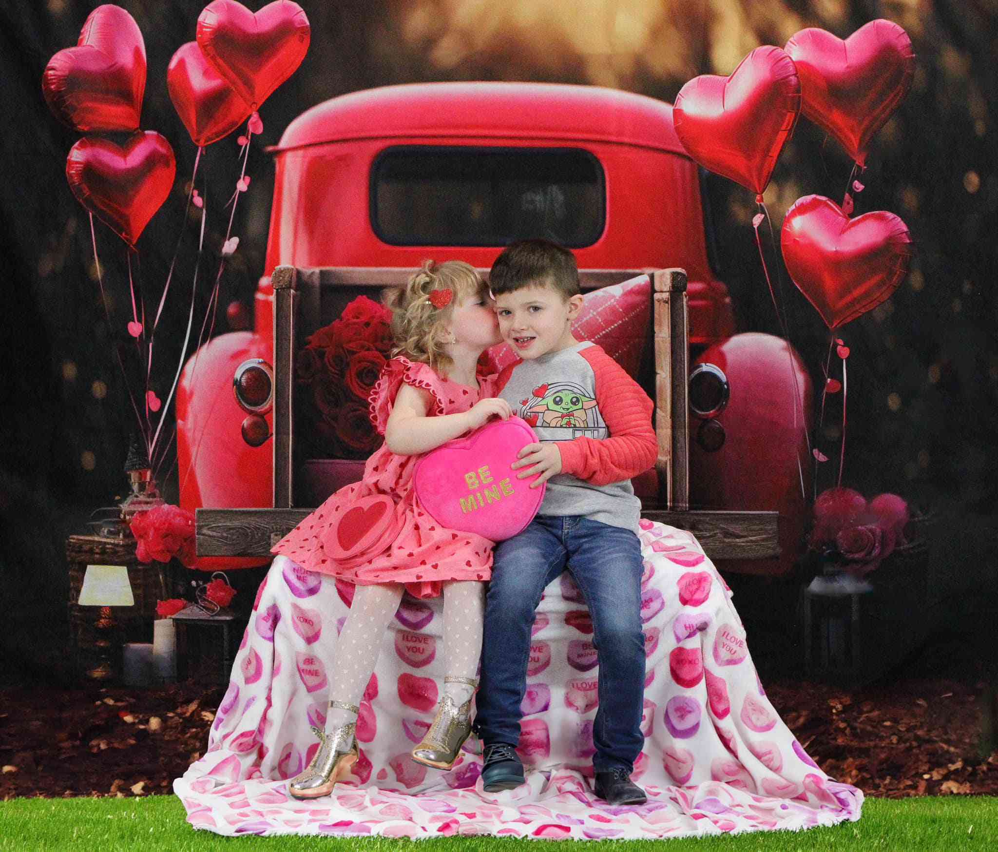 Kate Valentine's Day Love Balloon Truck Backdrop Designed by Chain Photography - Kate Backdrop AU