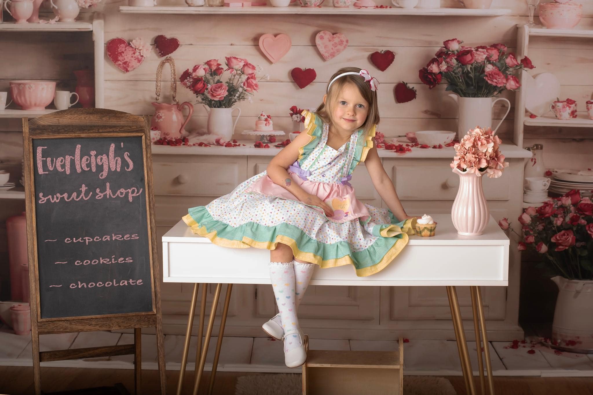 Kate Valentine's Day Beige Kitchen Backdrop Designed by Emetselch - Kate Backdrop AU