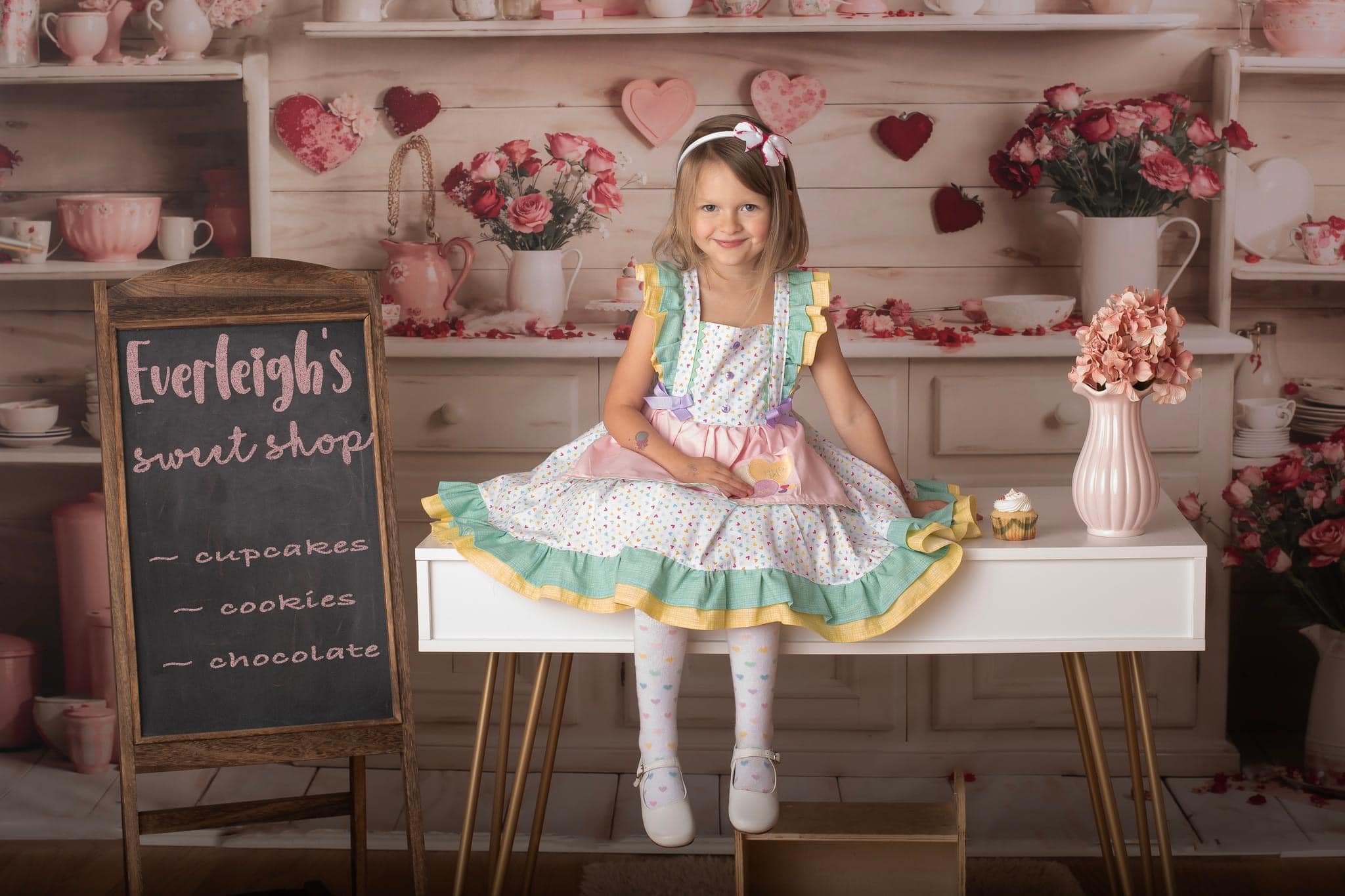 Kate Valentine's Day Beige Kitchen Backdrop Designed by Emetselch - Kate Backdrop AU