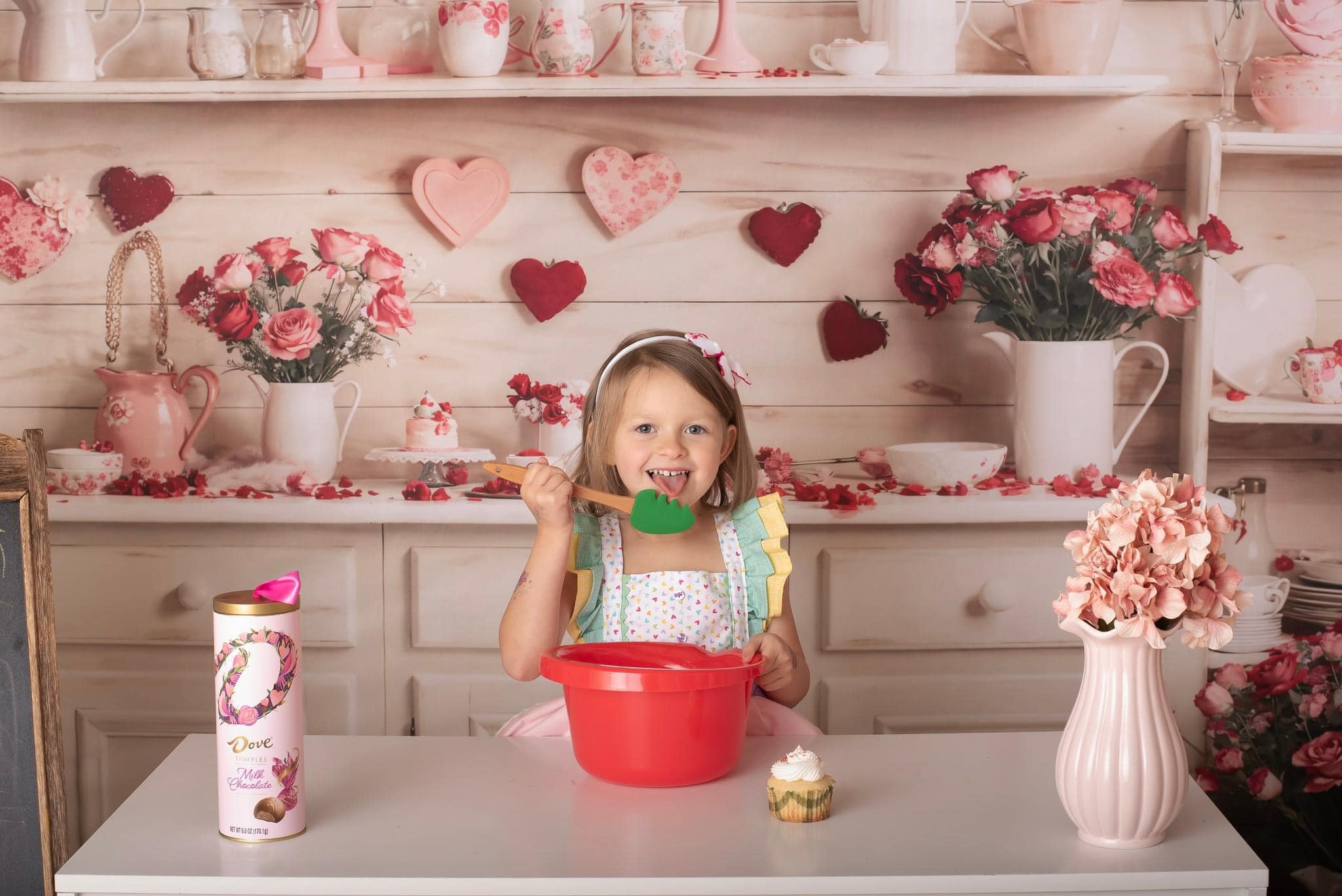 Kate Valentine's Day Beige Kitchen Backdrop Designed by Emetselch - Kate Backdrop AU