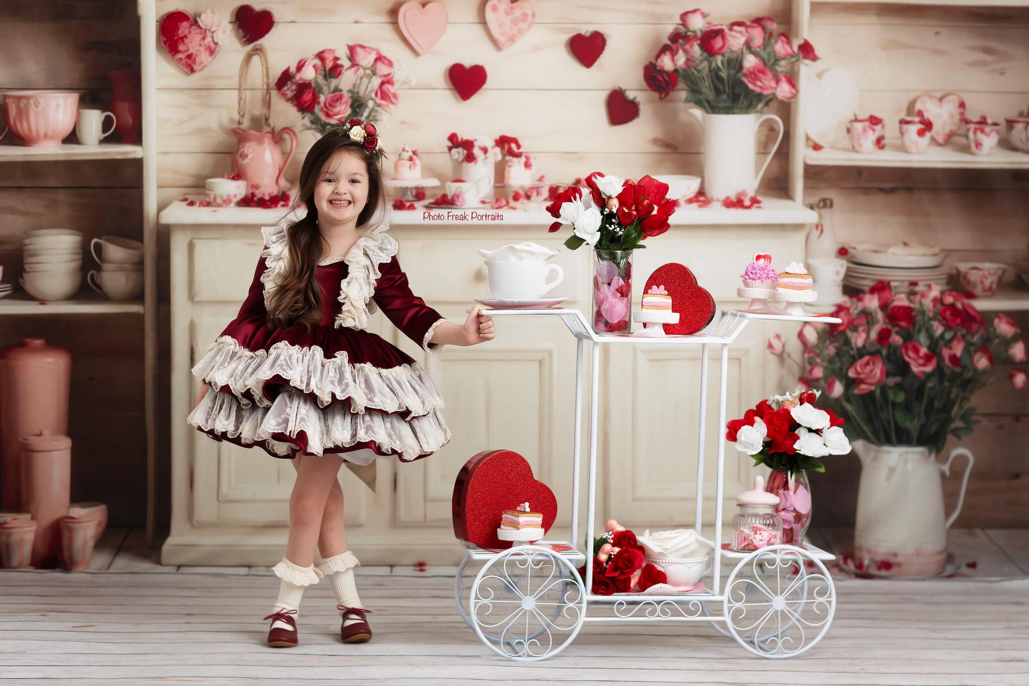 Kate Valentine's Day Beige Kitchen Backdrop Designed by Emetselch - Kate Backdrop AU