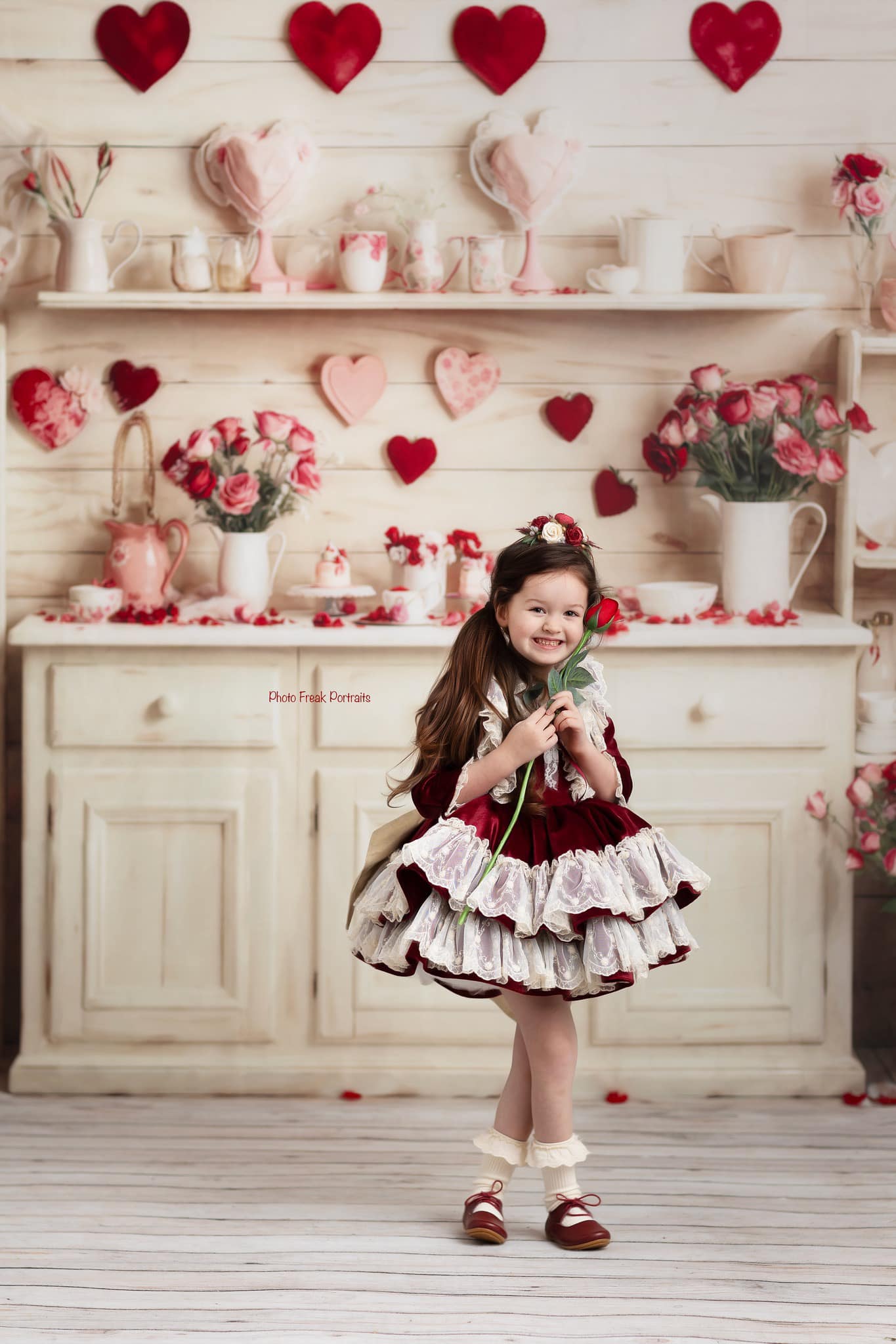 Kate Valentine's Day Beige Kitchen Backdrop Designed by Emetselch - Kate Backdrop AU