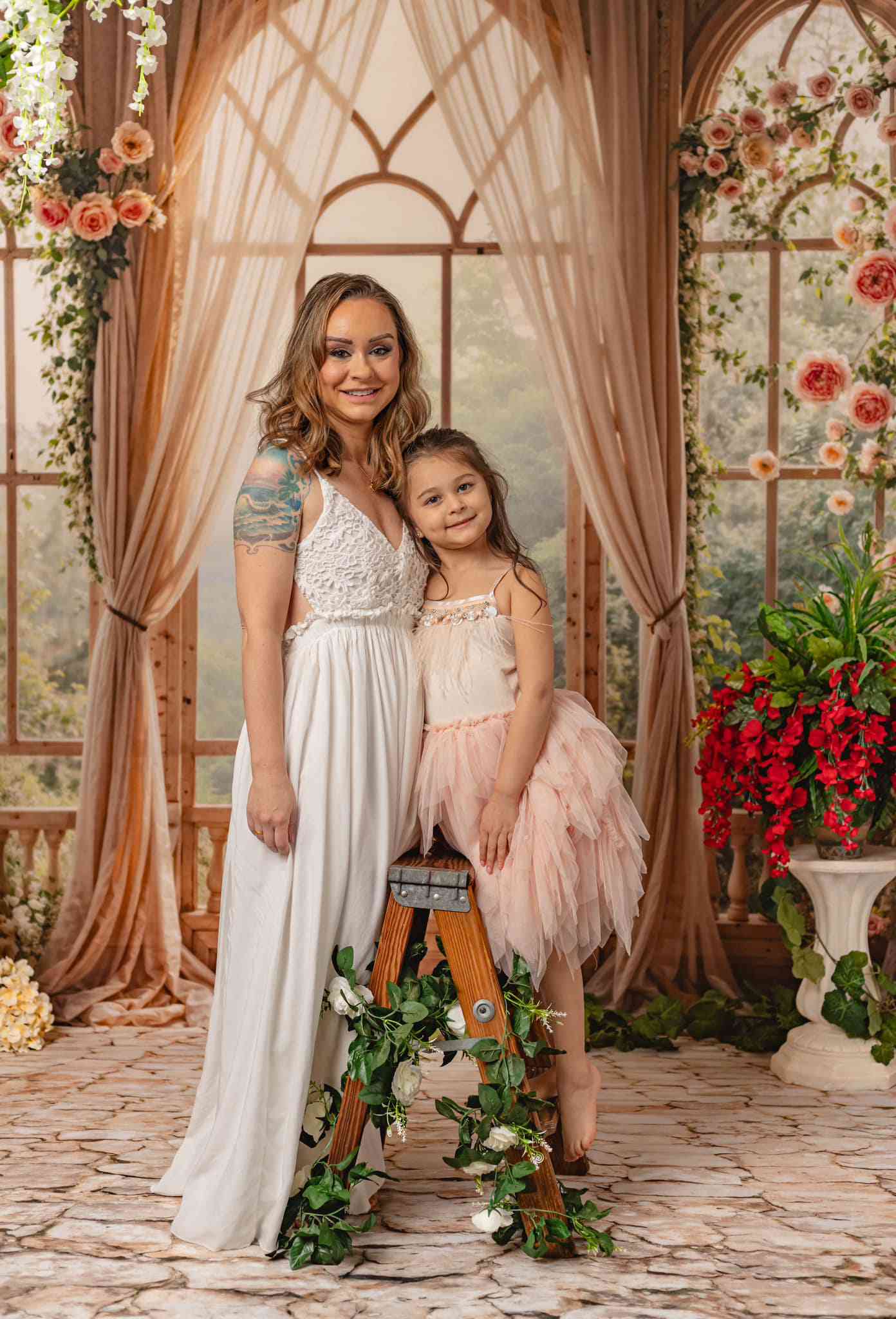 Kate Spring Flowers Window Room Backdrop Designed by Emetselch - Kate Backdrop AU