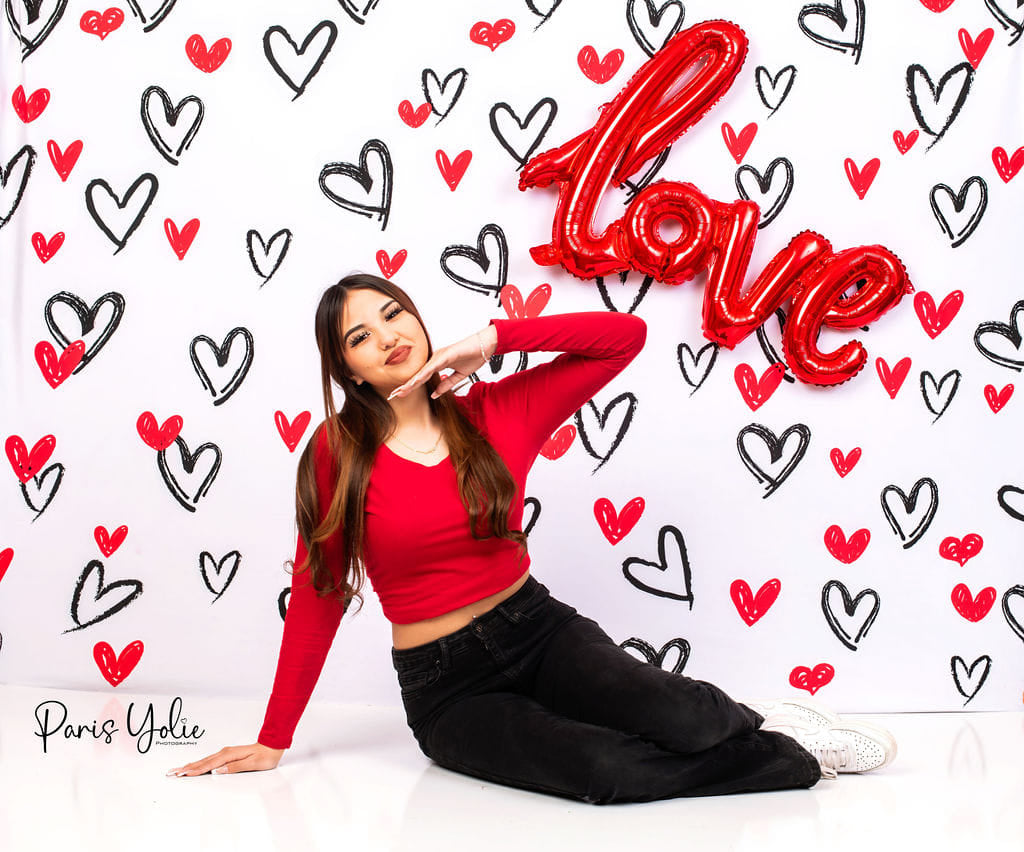 Kate Valentine's Day Backdrop White Loveheart for Photography - Kate Backdrop AU