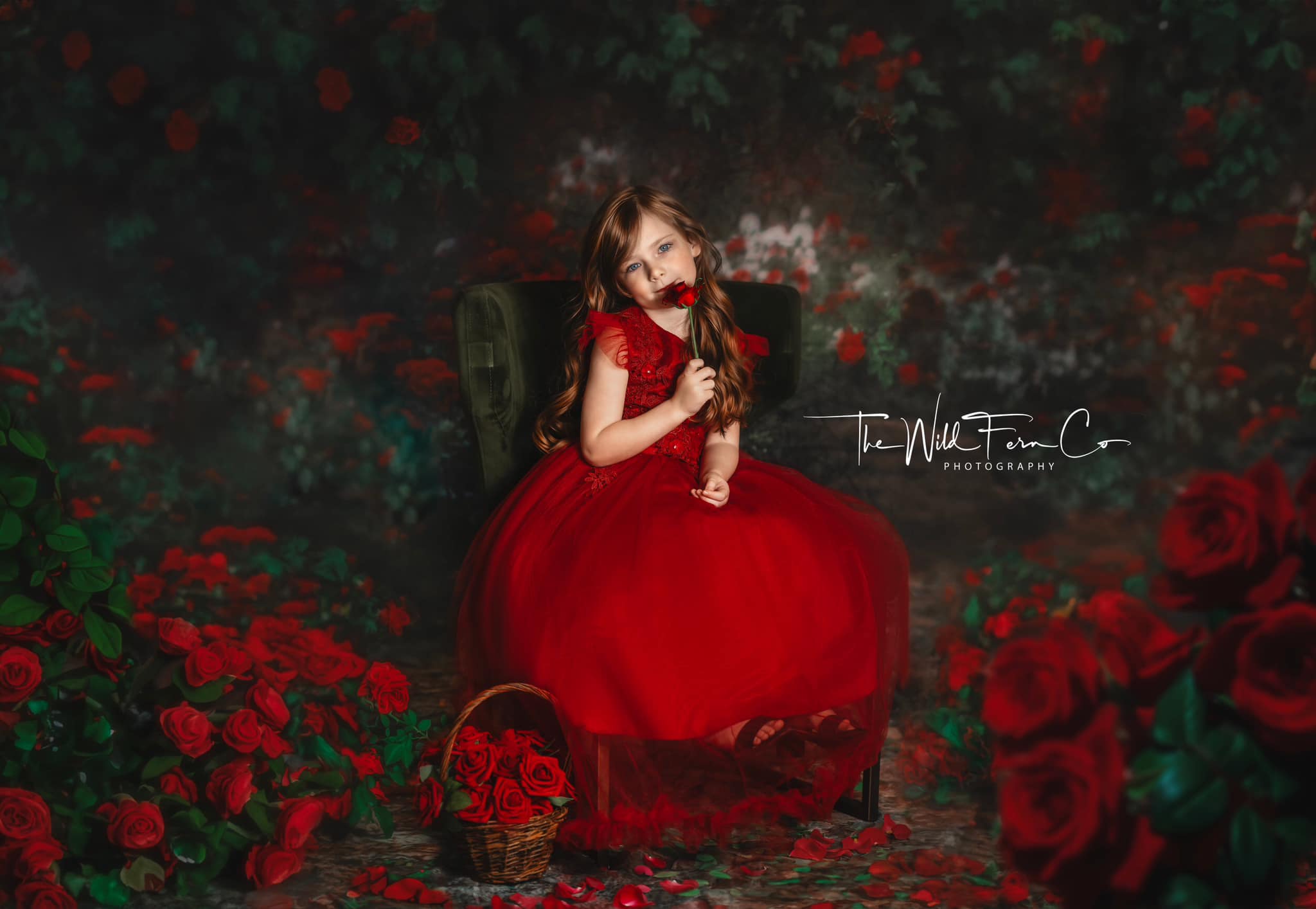 Kate Valentine's Day Backdrop Retro Flower Garden for Photography - Kate Backdrop AU