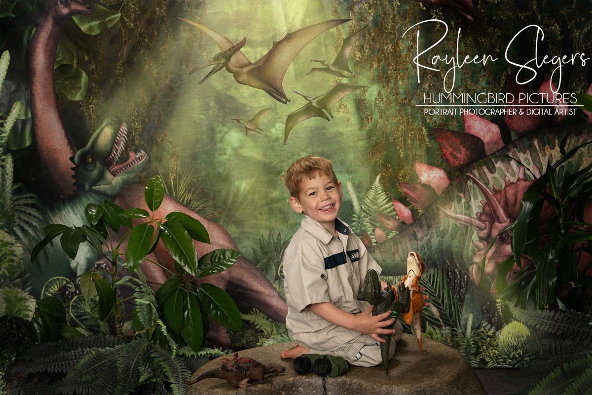 Kate Jungle Adventure Dinosaurs Backdrop Designed by Mandy Ringe Photography