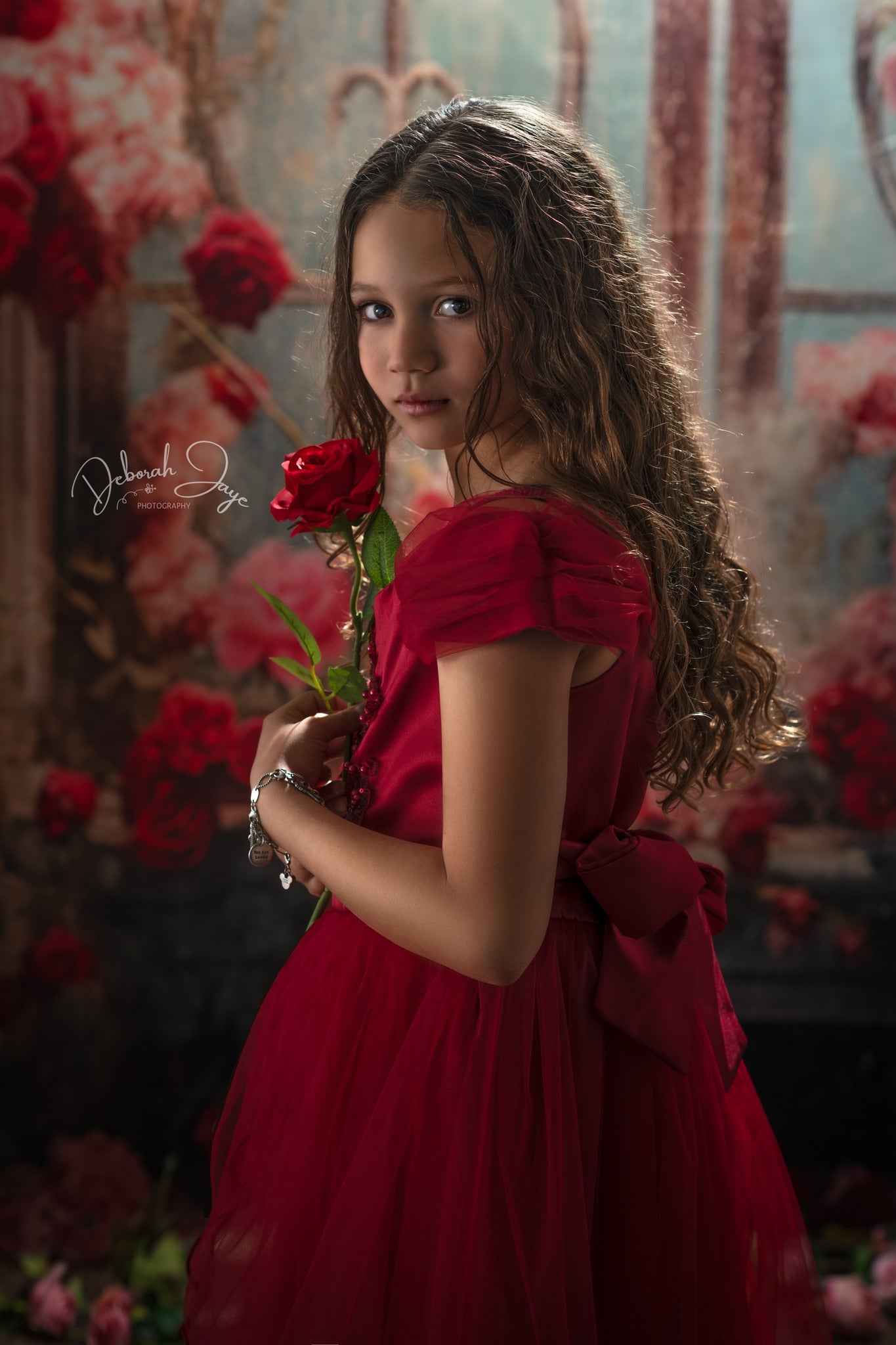 Kate Spring Valentine's Day Retro Floral Window Backdrop Designed by Chain Photography - Kate Backdrop AU