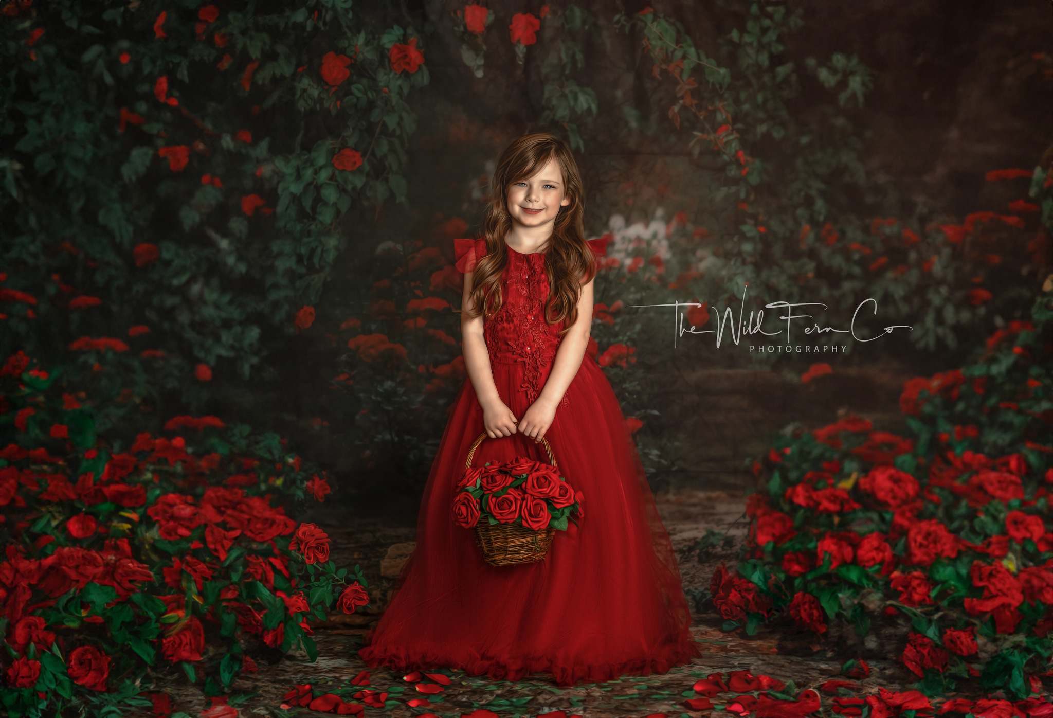 Kate Valentine's Day Backdrop Retro Flower Garden for Photography - Kate Backdrop AU