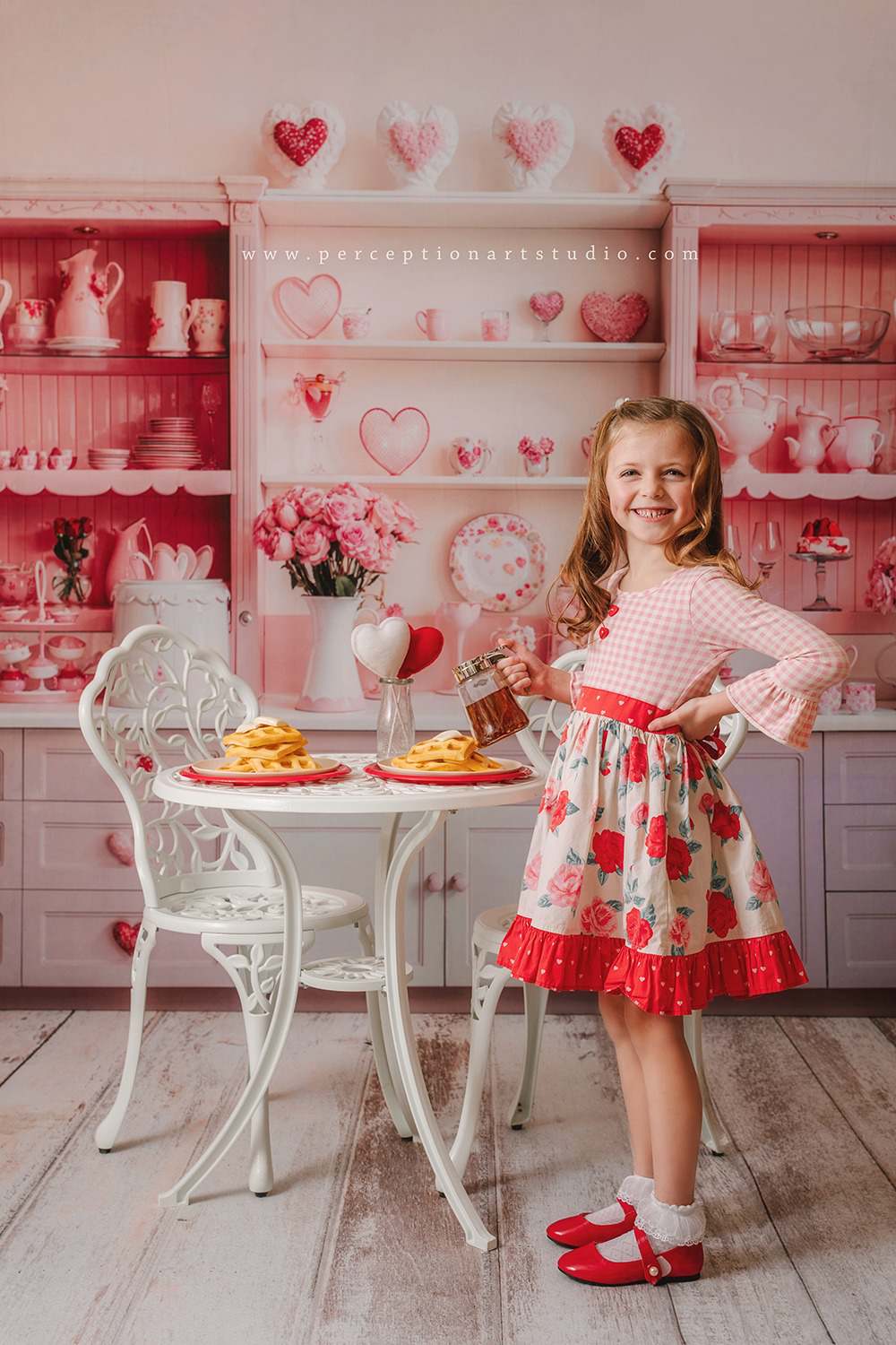 Kate Valentine's Day Pink Sweet Kitchen Backdrop Designed by Emetselch - Kate Backdrop AU