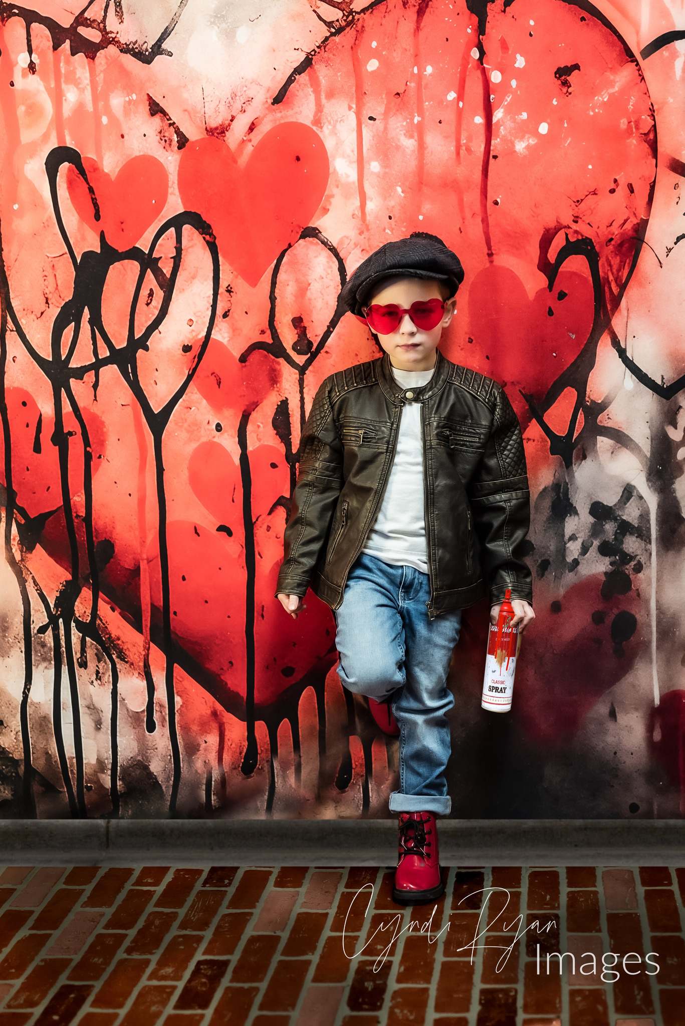 Kate Valentine's Day Ink Hearts Backdrop Designed by Chain Photography - Kate Backdrop AU