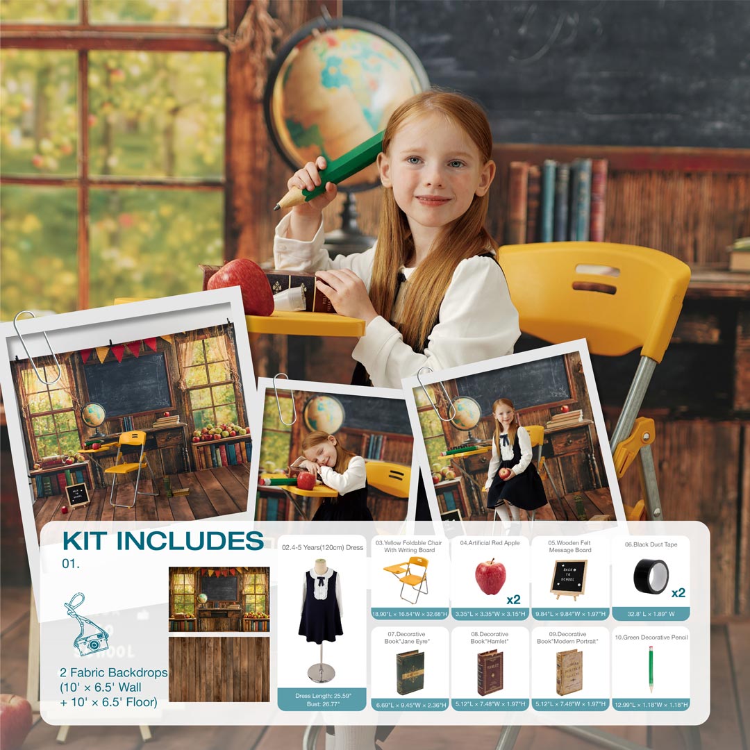 Kate Back to School Chalkboard Globe Photo Kit