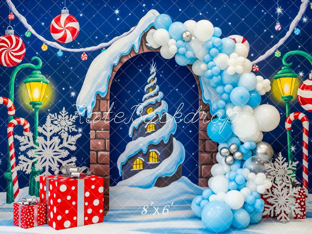 Kate Christmas Arch Balloons Candy Cane Backdrop Designed by Patty Roberts