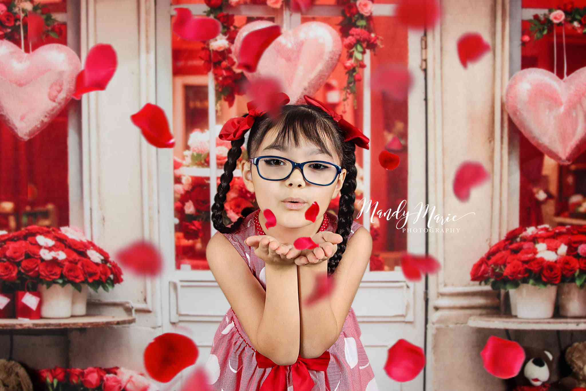 Kate Valentine's Day Red Rose Flower Shop Backdrop Designed by Chain Photography - Kate Backdrop AU