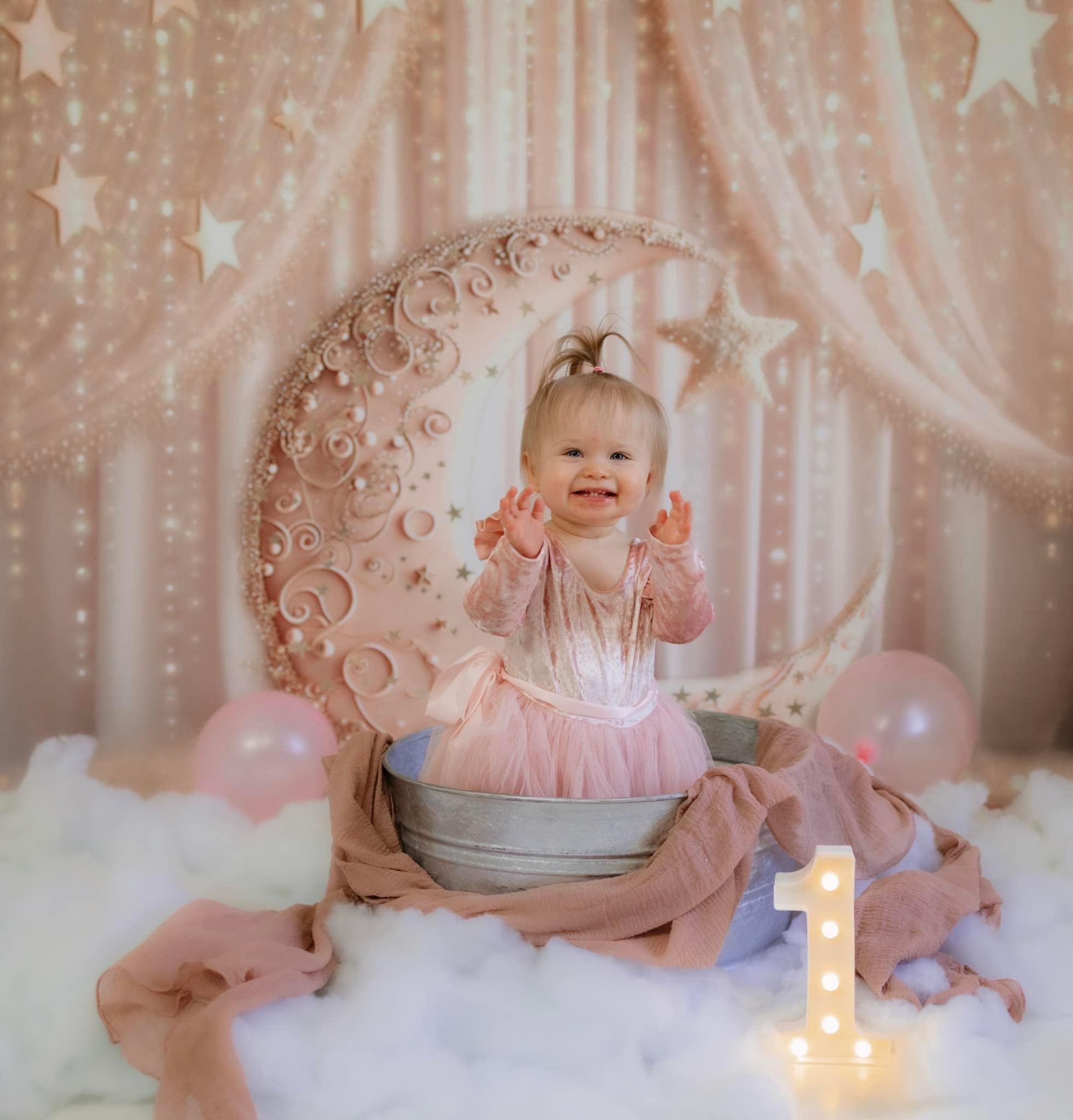Kate Magic Star Moon Backdrop Bokeh Girl Designed by Ashley Paul - Kate Backdrop AU