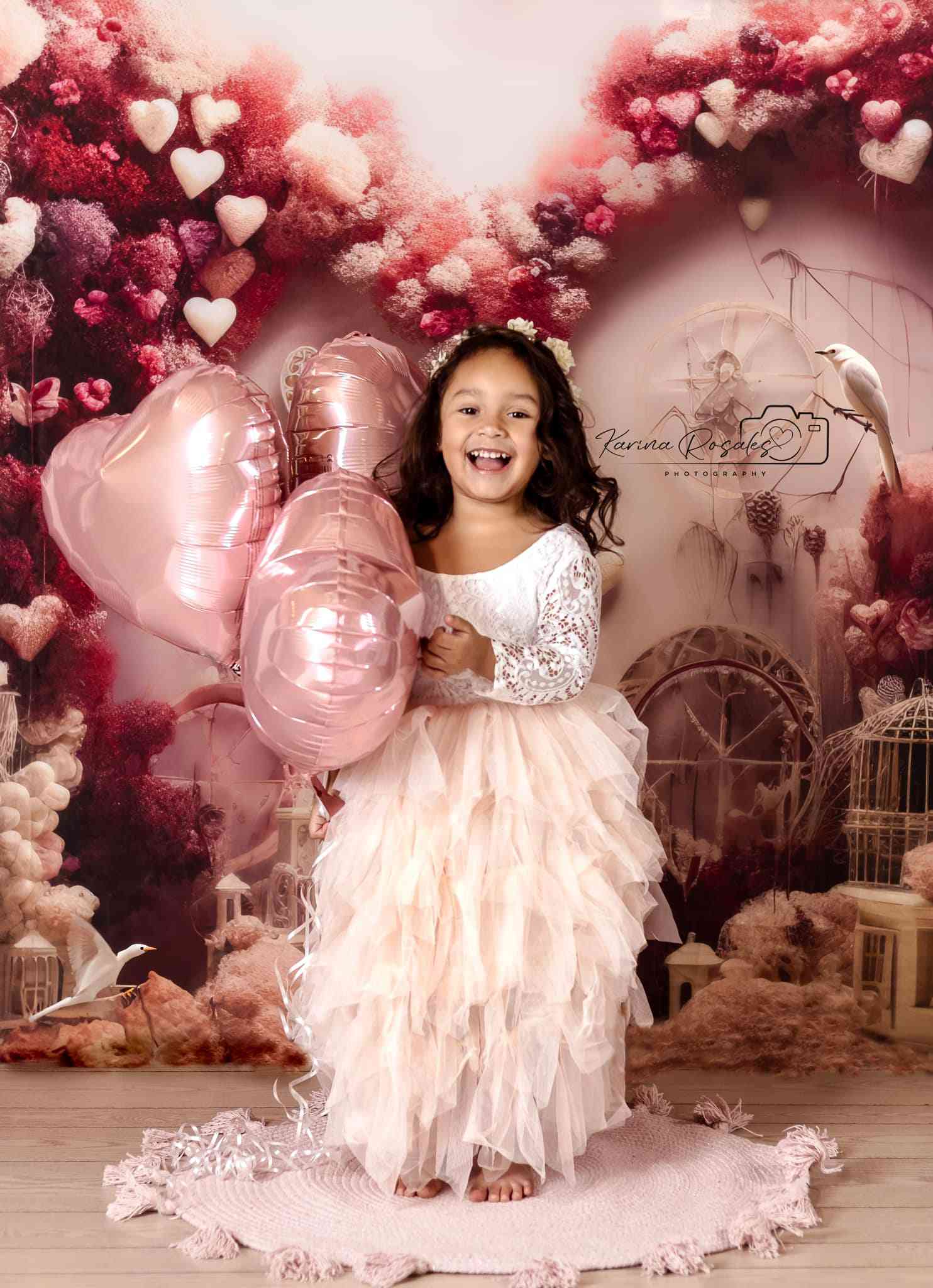 Kate Bird Cage Hearts Backdrop Designed by Happy Squirrel Design - Kate Backdrop AU