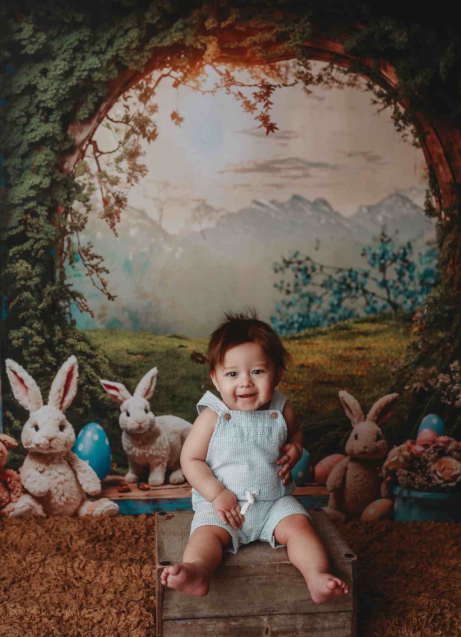 Kate Easter Bunny Window View Backdrop for Photography - Kate Backdrop AU