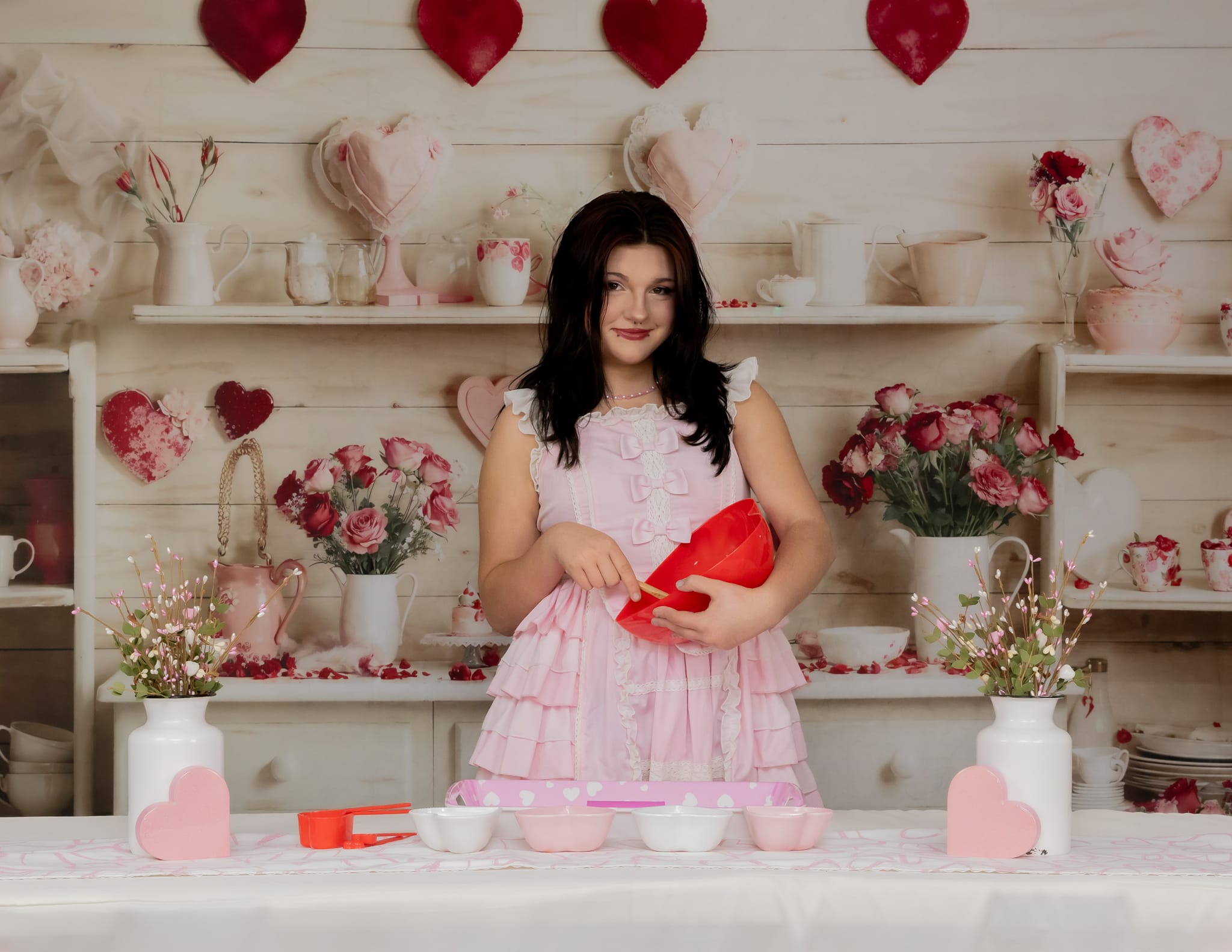 Kate Valentine's Day Beige Kitchen Backdrop Designed by Emetselch - Kate Backdrop AU