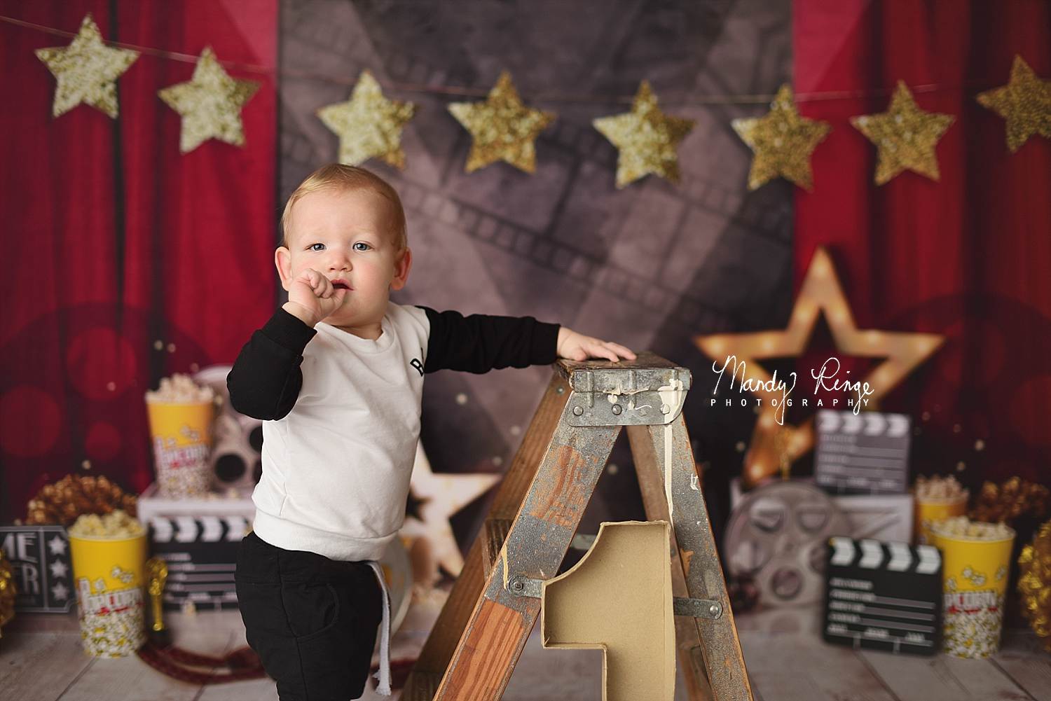 Kate Movie Night Backdrop Red Curtain Designed by Mandy Ringe Photography - Kate Backdrop AU
