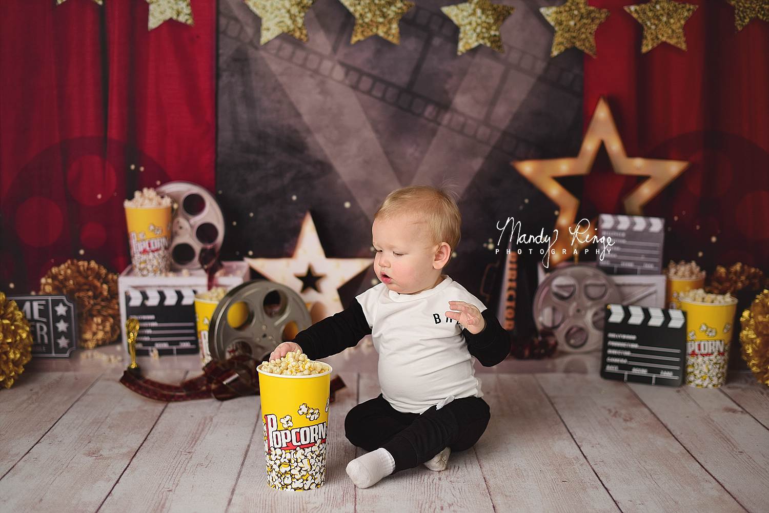 Kate Movie Night Backdrop Red Curtain Designed by Mandy Ringe Photography - Kate Backdrop AU
