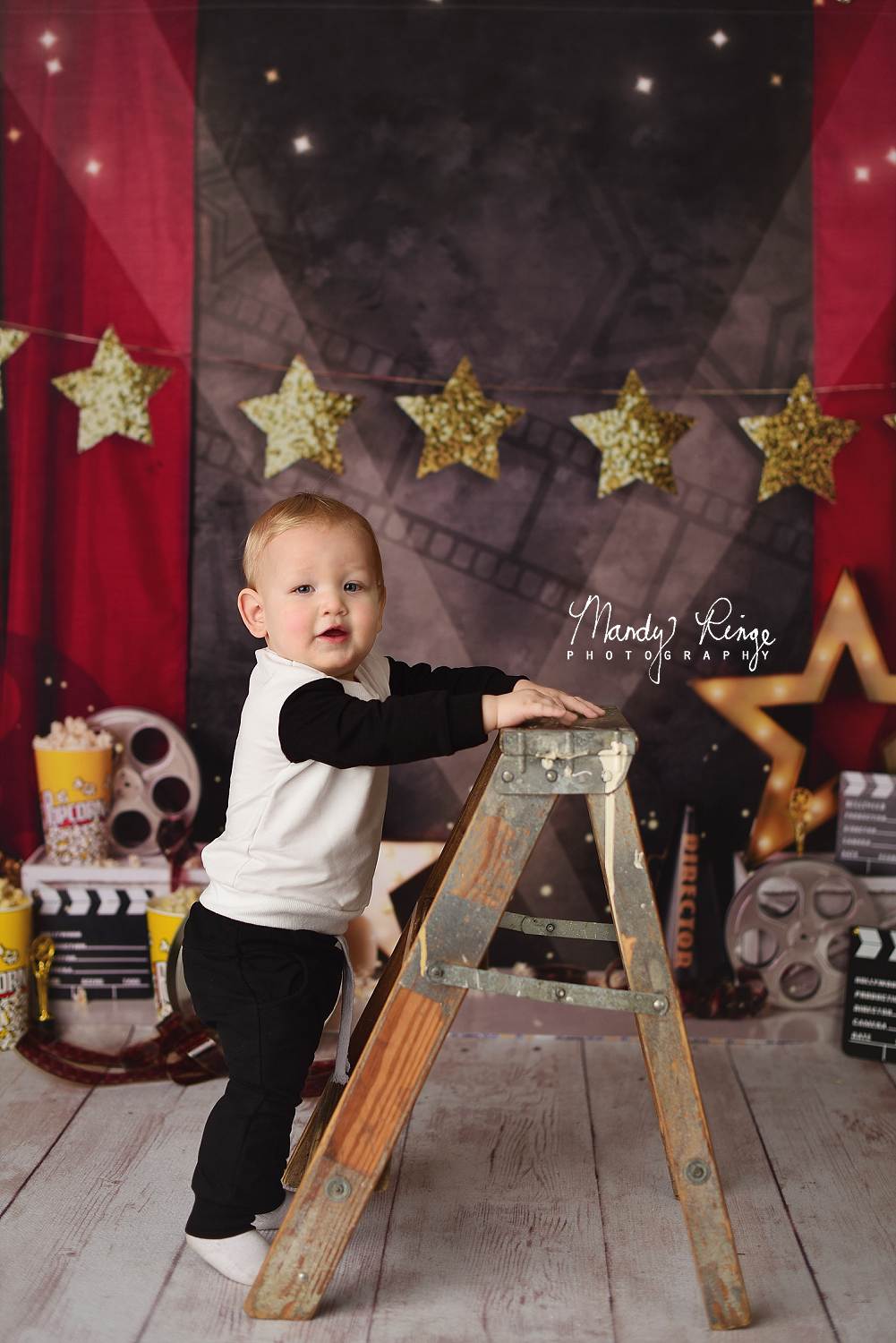 Kate Movie Night Backdrop Red Curtain Designed by Mandy Ringe Photography - Kate Backdrop AU