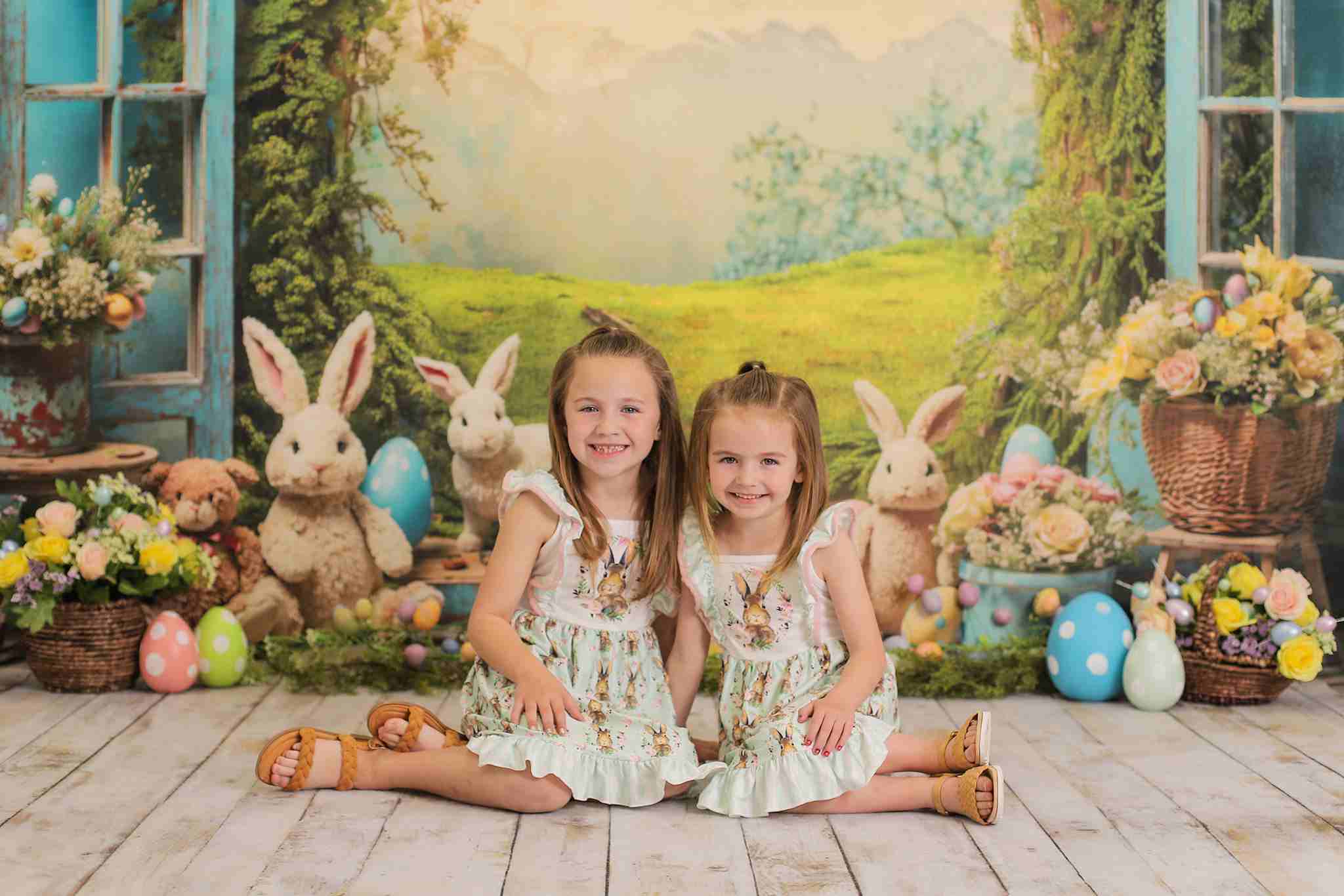 Kate Easter Bunny Window View Backdrop for Photography - Kate Backdrop AU