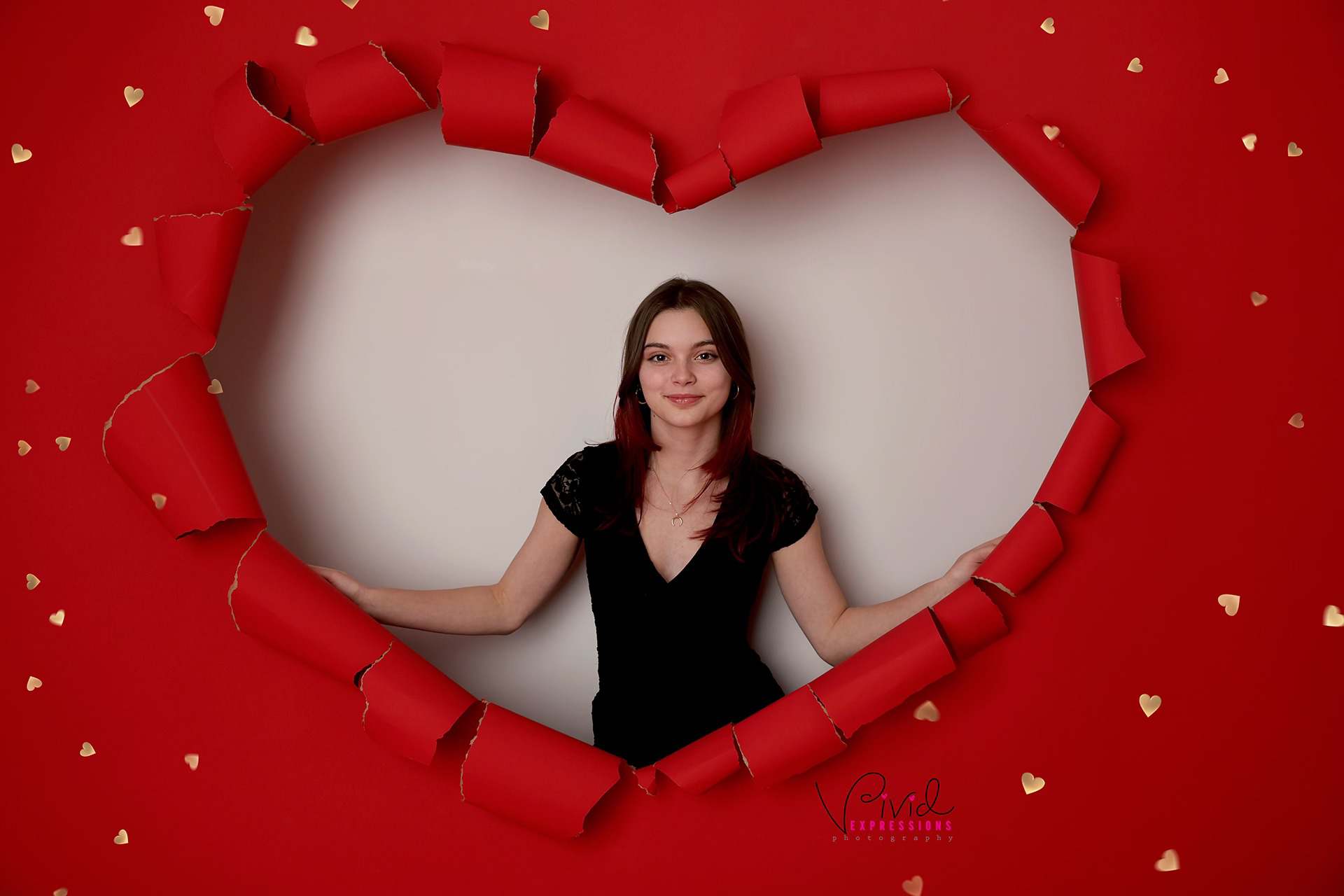 Kate Valentines Red Torn Heart Backdrop Designed by Melissa King - Kate Backdrop AU