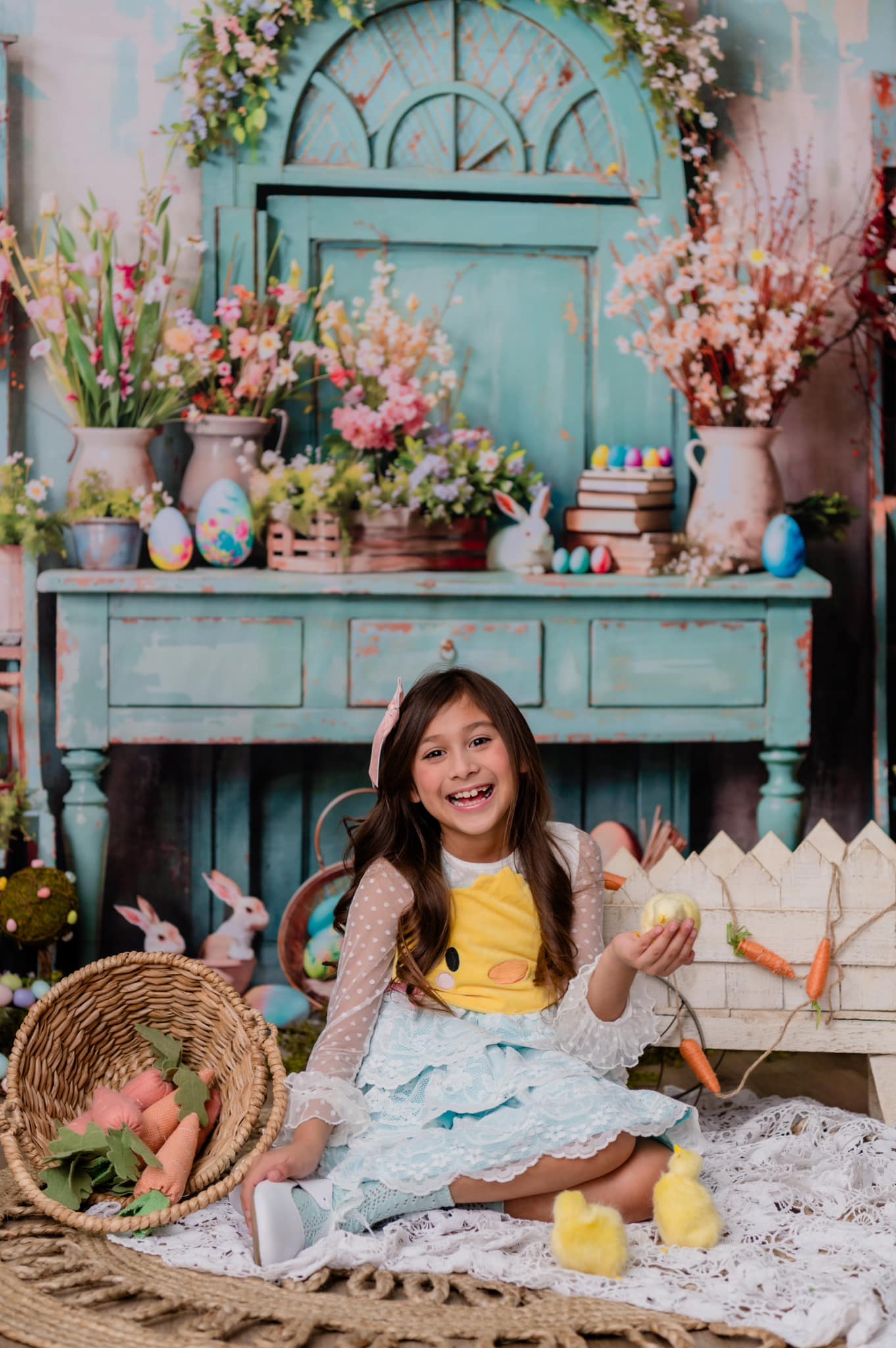 Kate Easter Greenery Flowers Backdrop Designed by Emetselch - Kate Backdrop AU