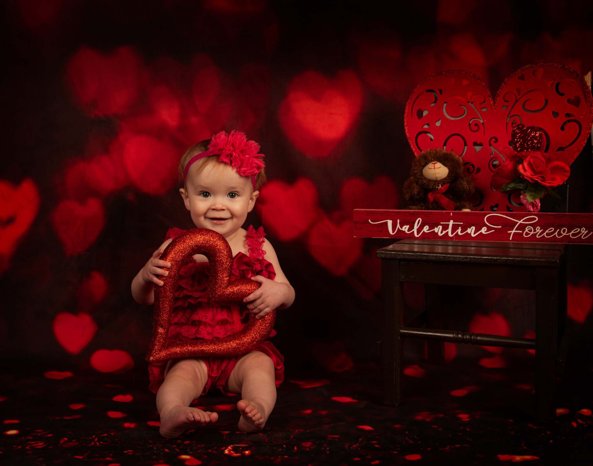 Kate Valentine's Day Backdrop Red Bokeh for Photography - Kate Backdrop AU