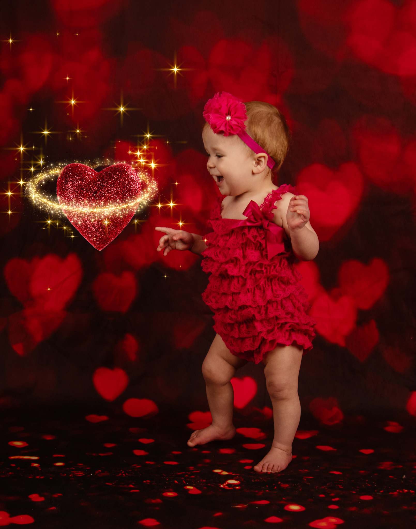 Kate Valentine's Day Backdrop Red Bokeh for Photography - Kate Backdrop AU