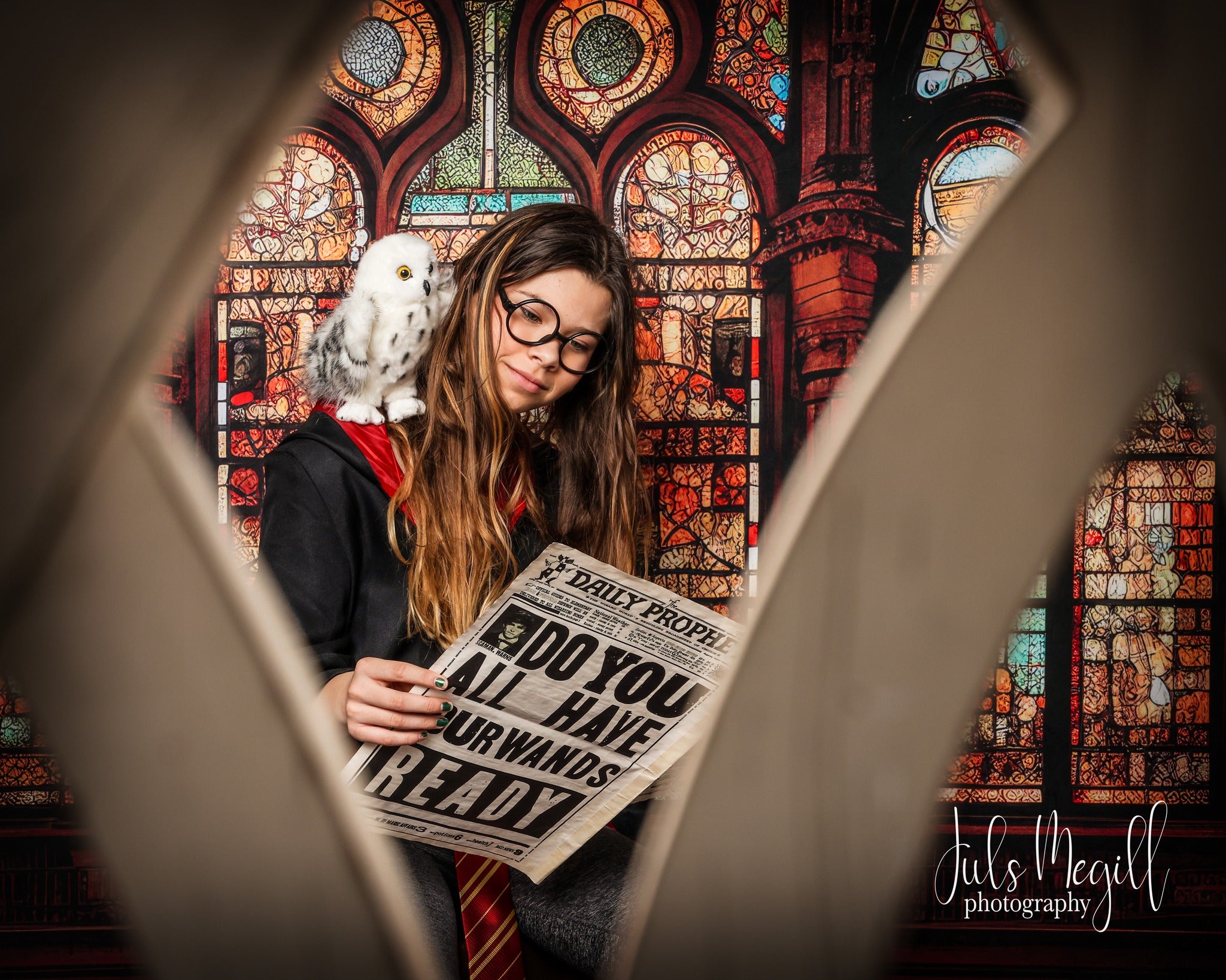 Kate Gothic Arched Stained Glass Window Backdrop Designed by Mandy Ringe Photography - Kate Backdrop AU