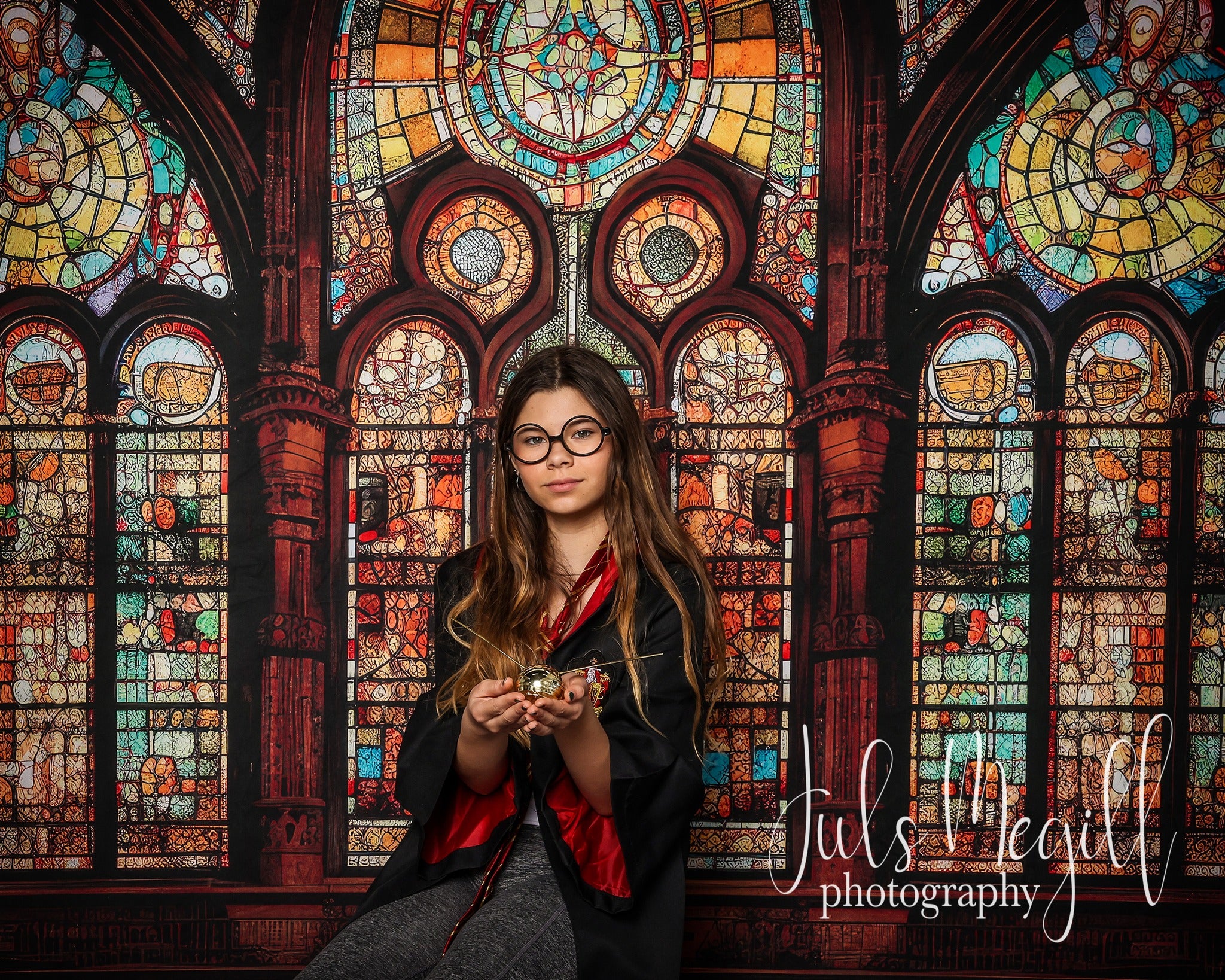 Kate Gothic Arched Stained Glass Window Backdrop Designed by Mandy Ringe Photography - Kate Backdrop AU