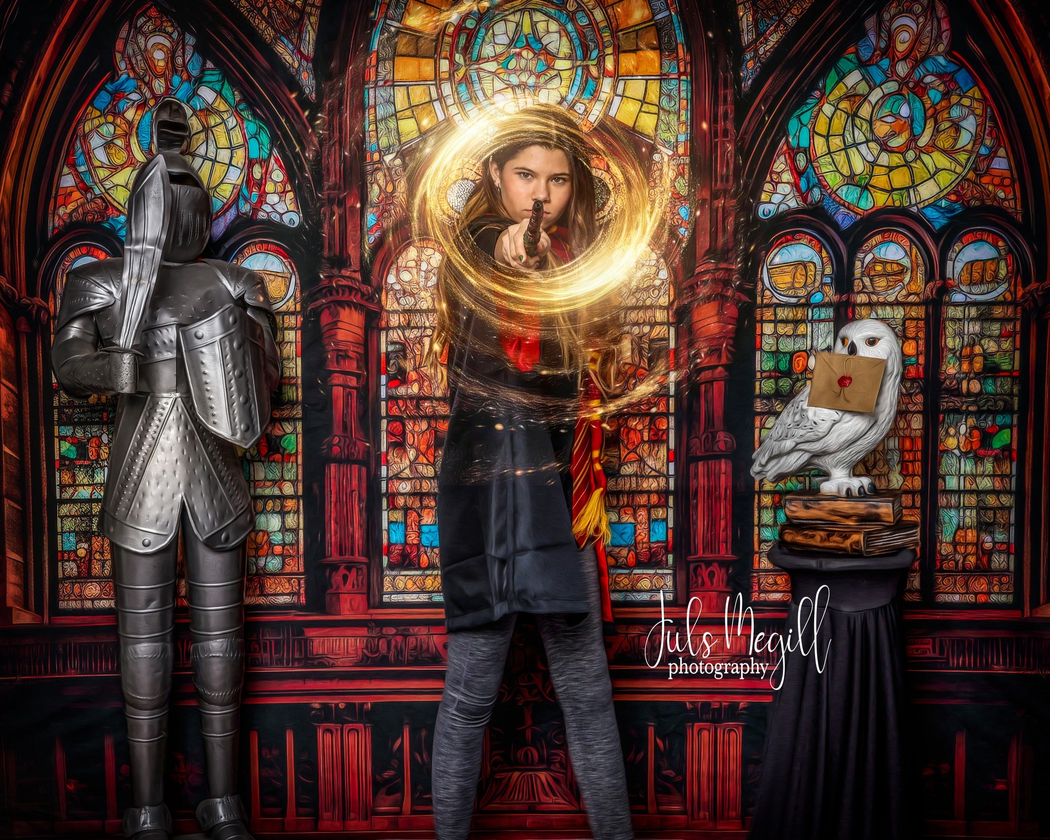 Kate Gothic Arched Stained Glass Window Backdrop Designed by Mandy Ringe Photography - Kate Backdrop AU