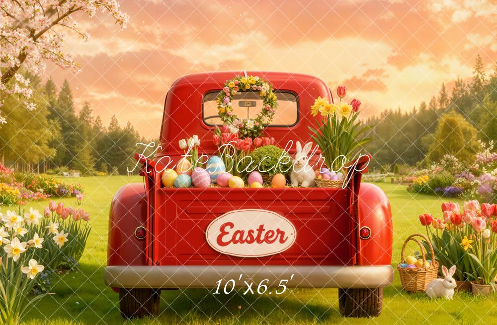 Kate Easter Truck Eggs Bunny Backdrop Designed by Chain